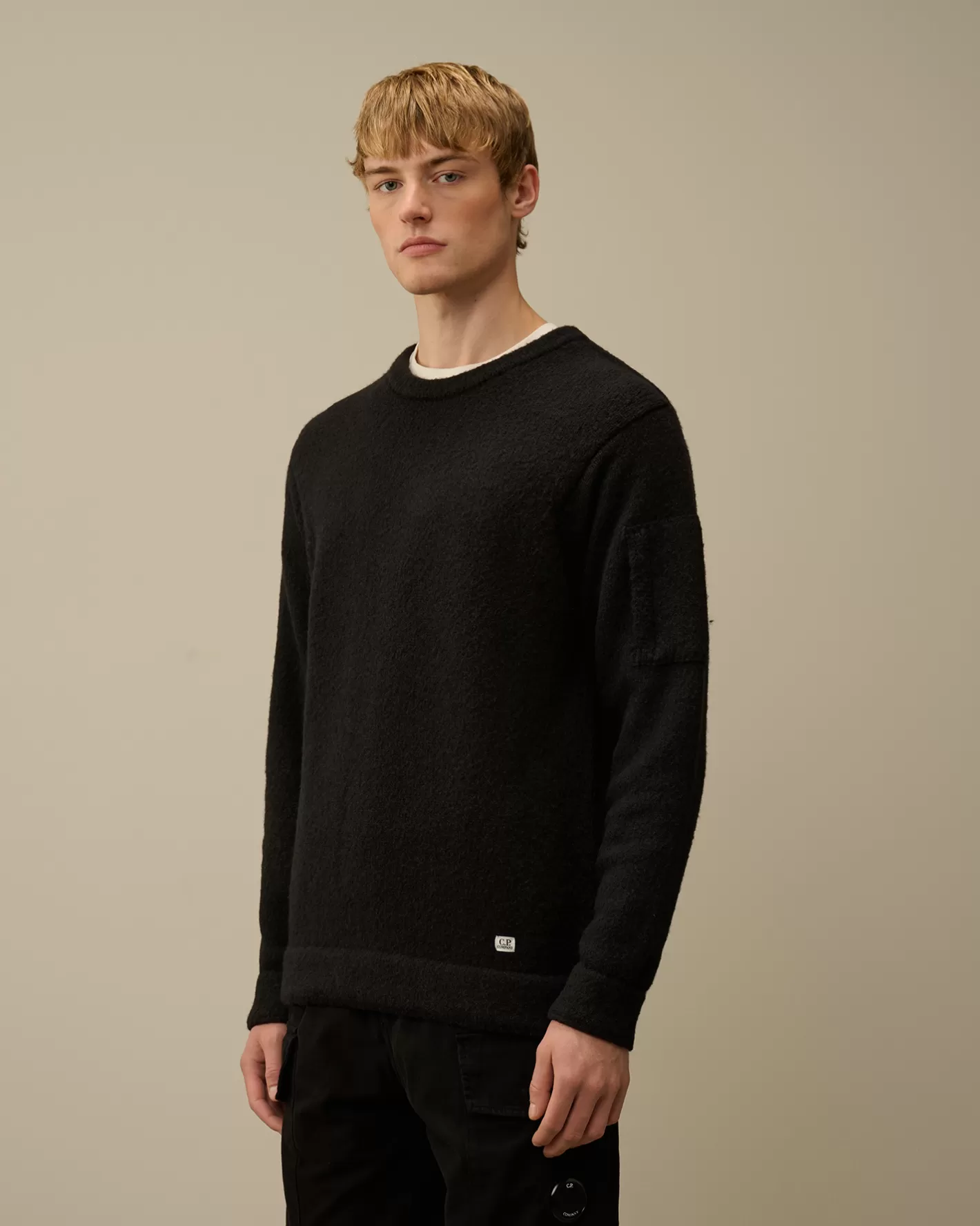 C.P. Company Jumpers^Alpaca Soft Crewneck Knit Black