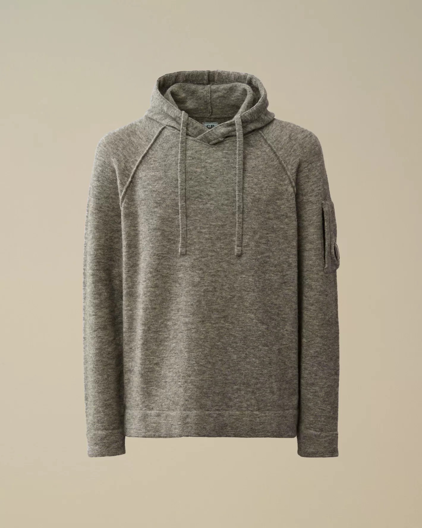 C.P. Company Jumpers^Alpaca Wool Hooded Knit Graphite Melange – Grey