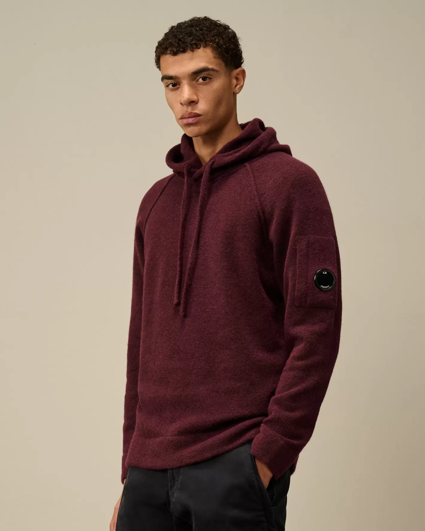 C.P. Company Jumpers^Alpaca Wool Hooded Knit Potent Purple