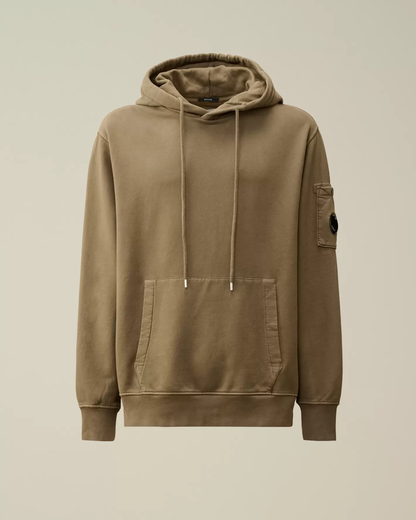 C.P. Company Sweatshirts^Brushed and Emerized Diagonal Fleece Lens Hooded Sweatshirt Walnut – Beige