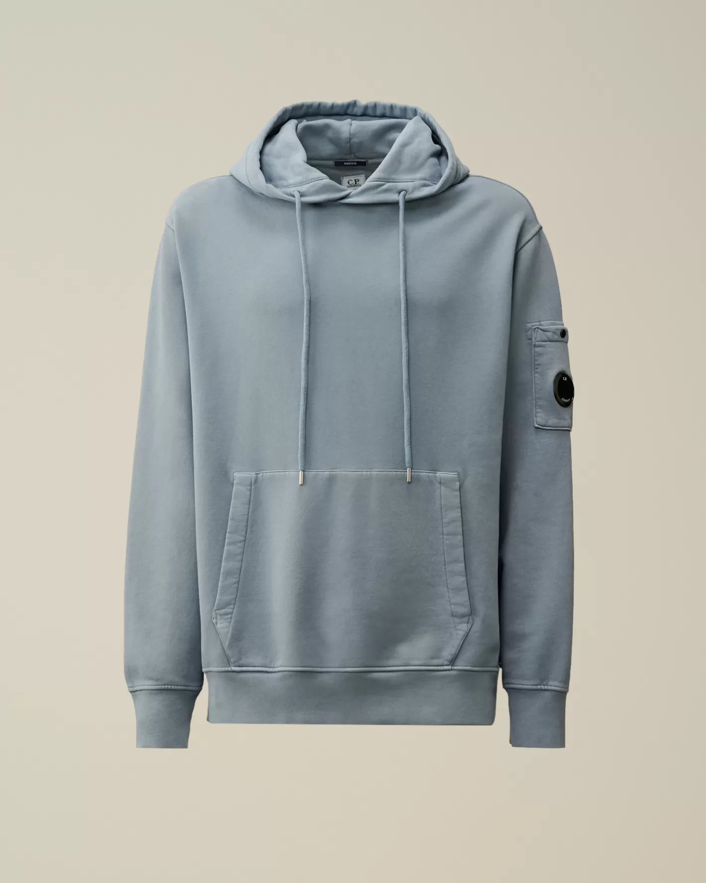 C.P. Company Sweatshirts^Brushed and Emerized Diagonal Fleece Lens Hooded Sweatshirt Flint Stone – Blue