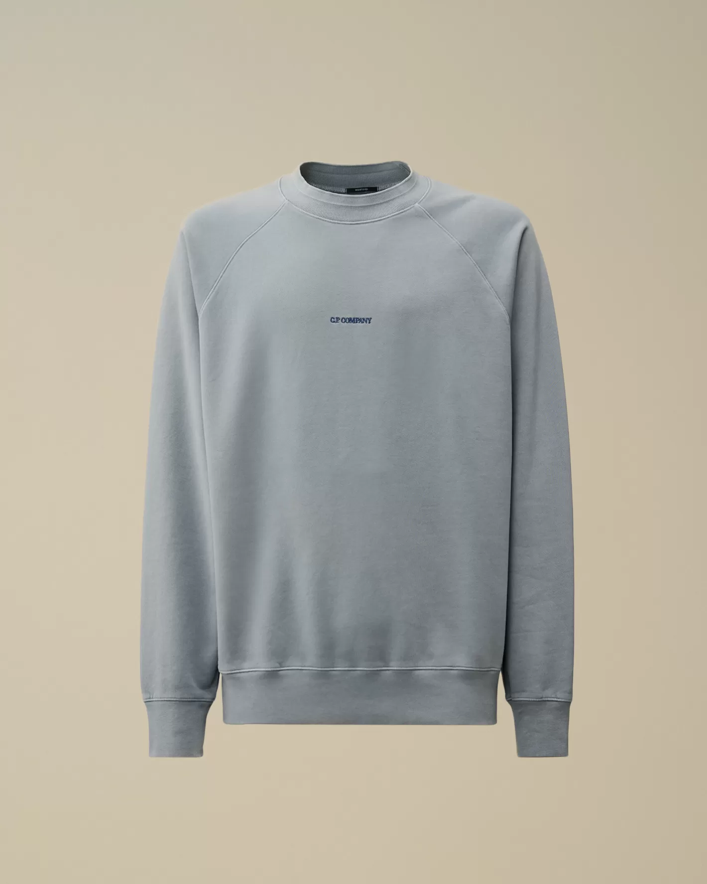 C.P. Company Sweatshirts^Brushed and Emerized Diagonal Fleece Logo Crew Neck Sweatshirt Flint Stone – Blue