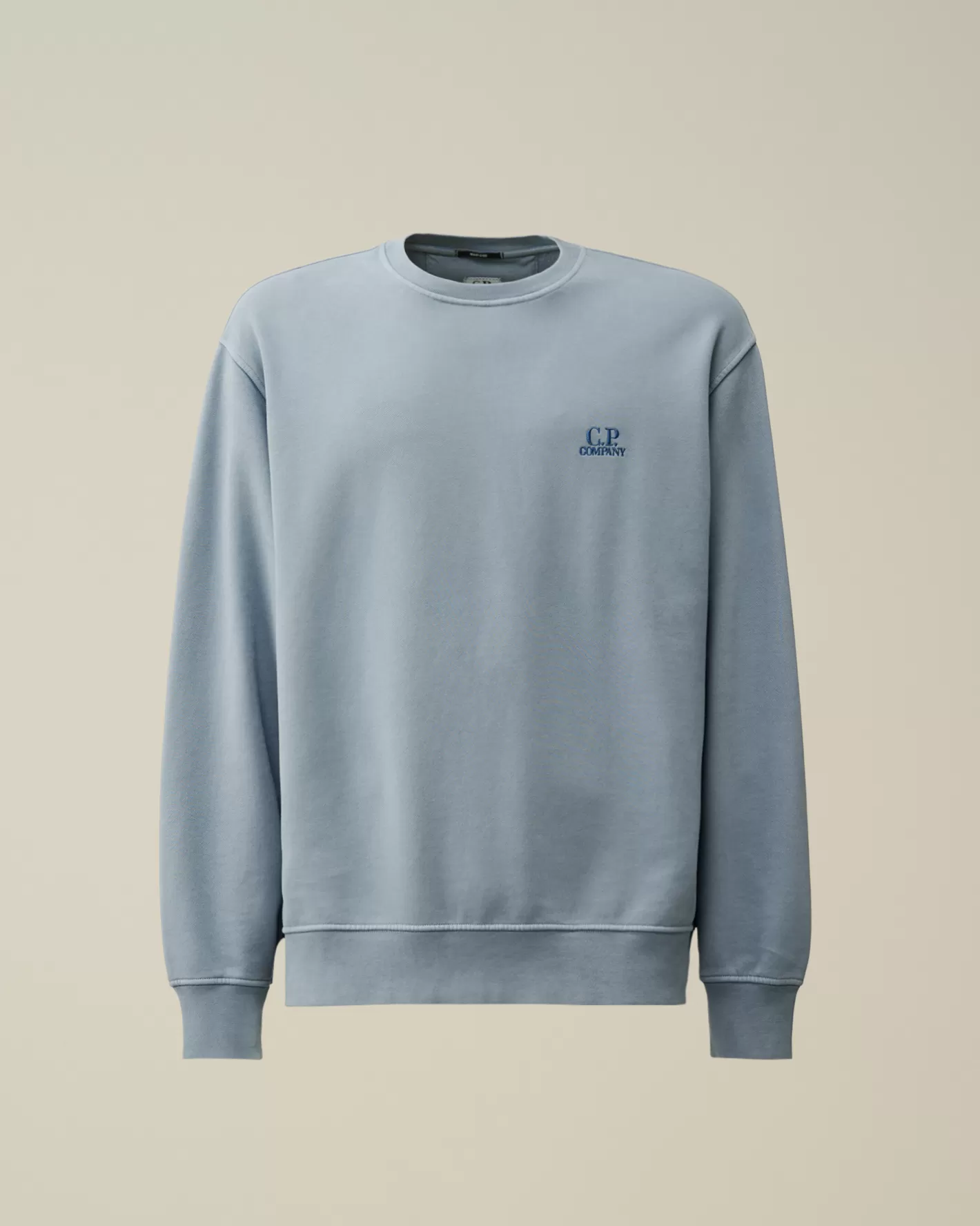 C.P. Company Sweatshirts^Brushed and Emerized Diagonal Fleece Logo Crew Neck Sweatshirt Flint Stone – Blue