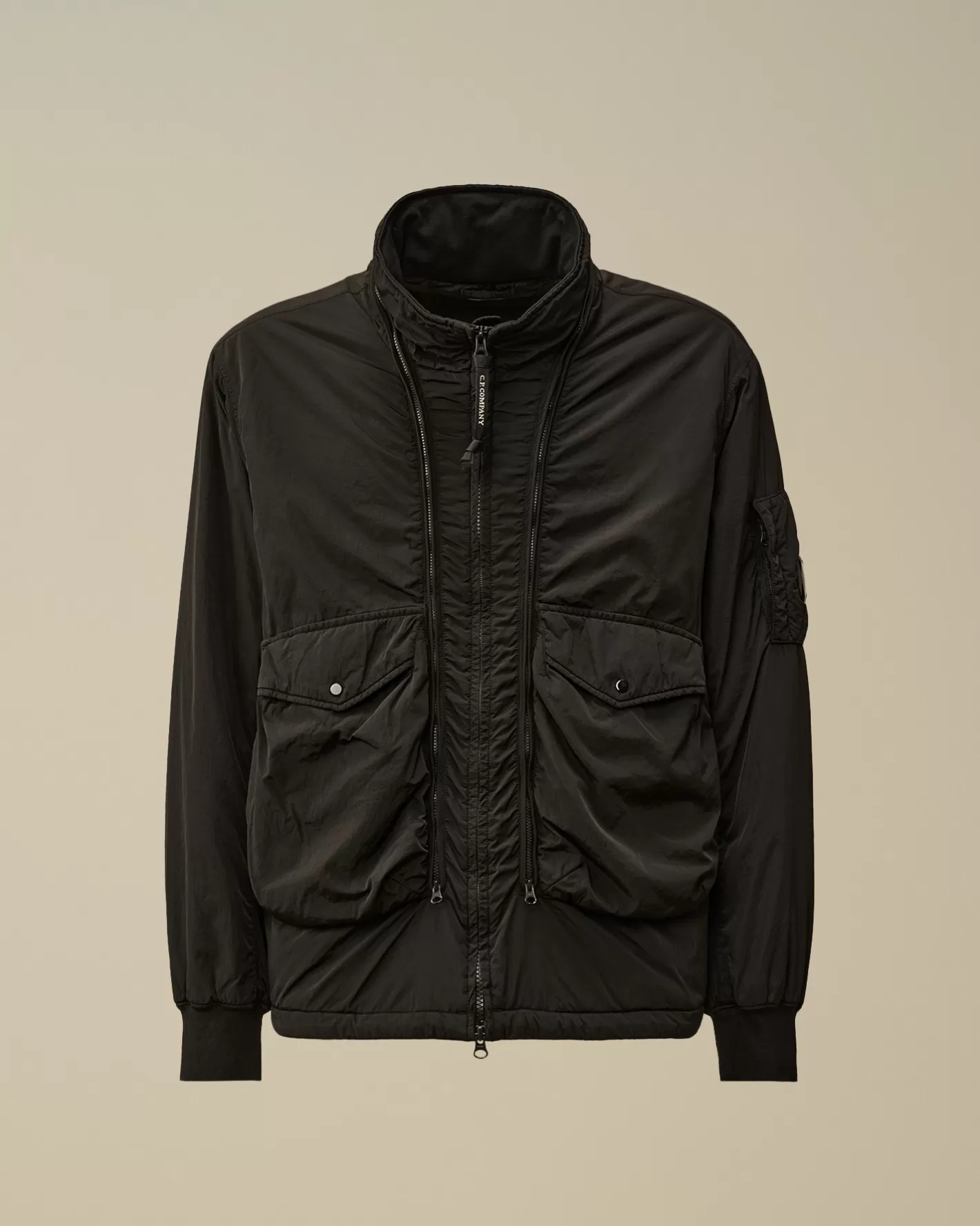 C.P. Company Jacket & Coats^Chrome-R Body Zippers Padded Jacket Black