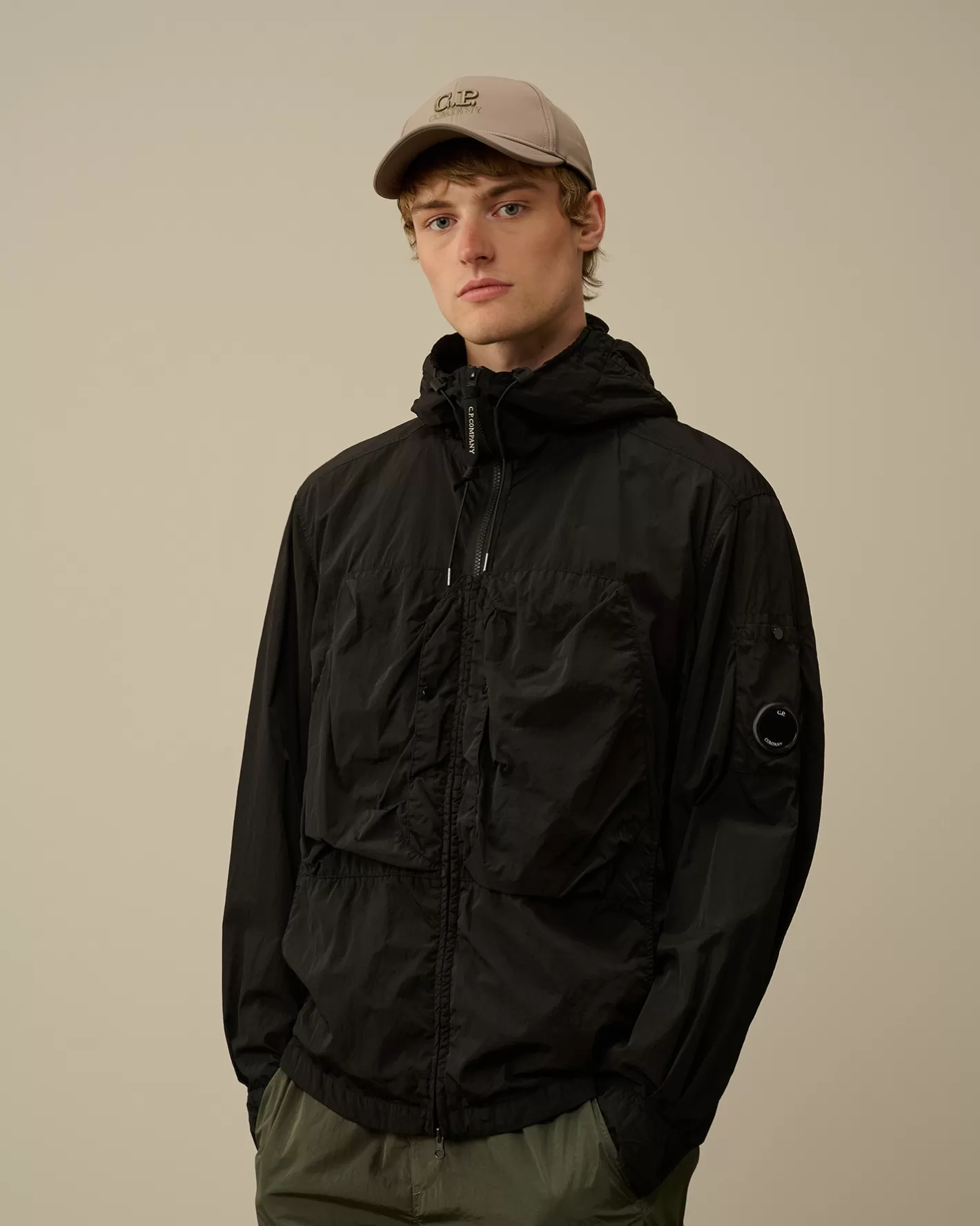 C.P. Company Overshirt^Chrome-R Hooded Overshirt Black