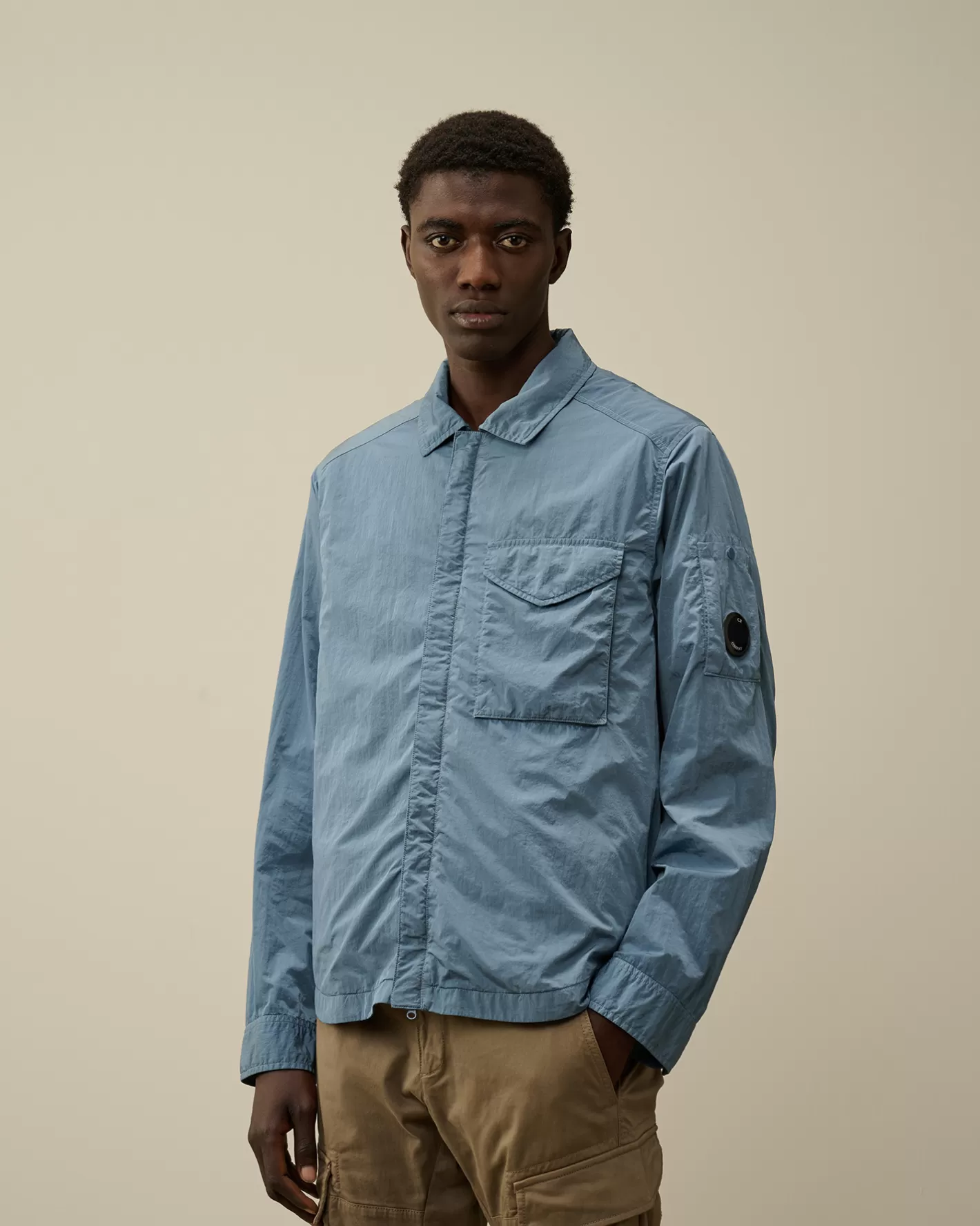 C.P. Company Overshirt^Chrome-R Lens Overshirt Flint Stone – Blue