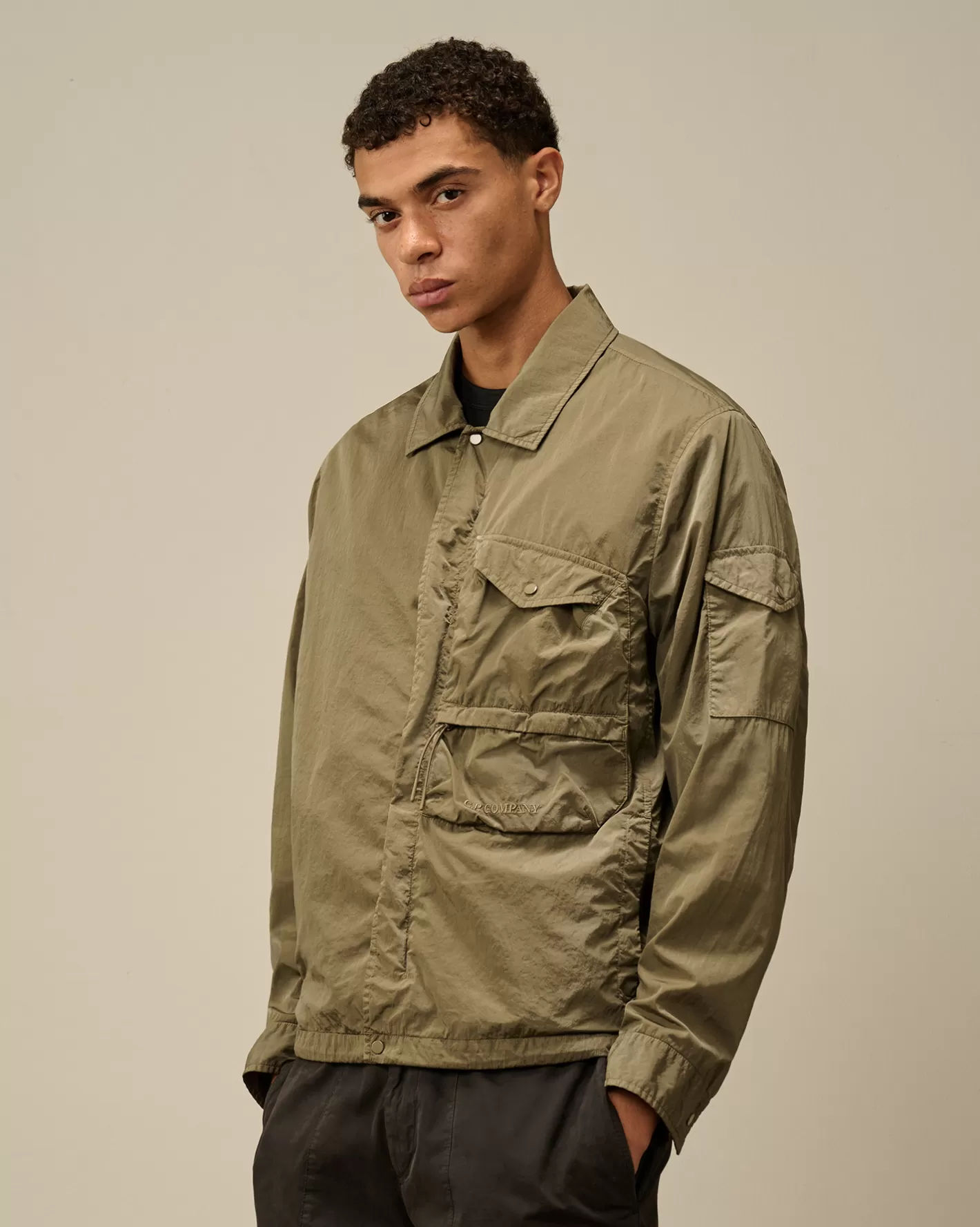 C.P. Company Overshirt^Chrome-R Utility Overshirt Walnut – Beige