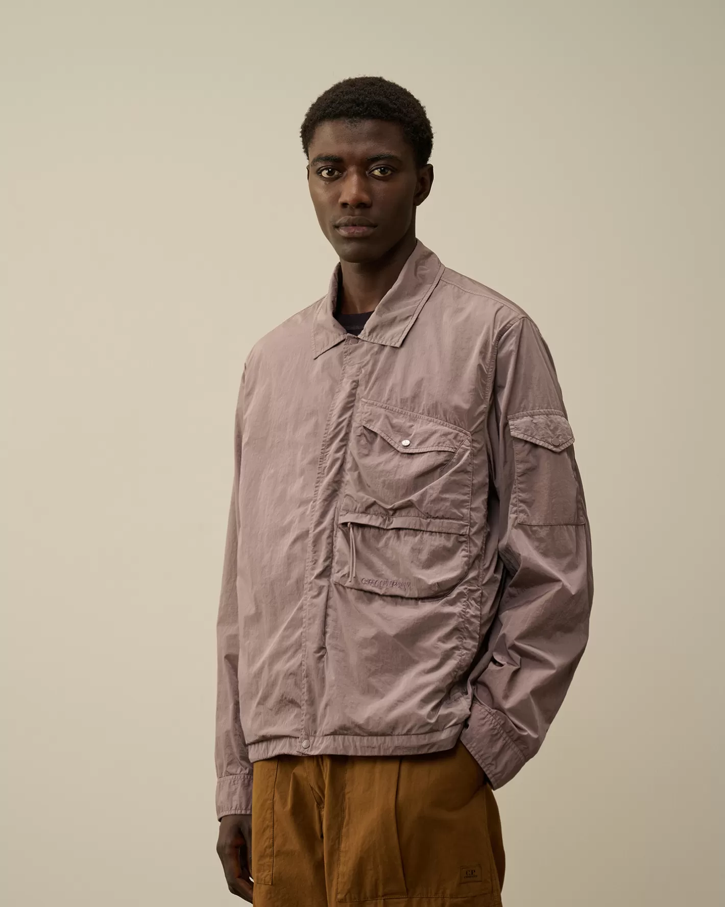 C.P. Company Overshirt^Chrome-R Utility Overshirt Purple Dove