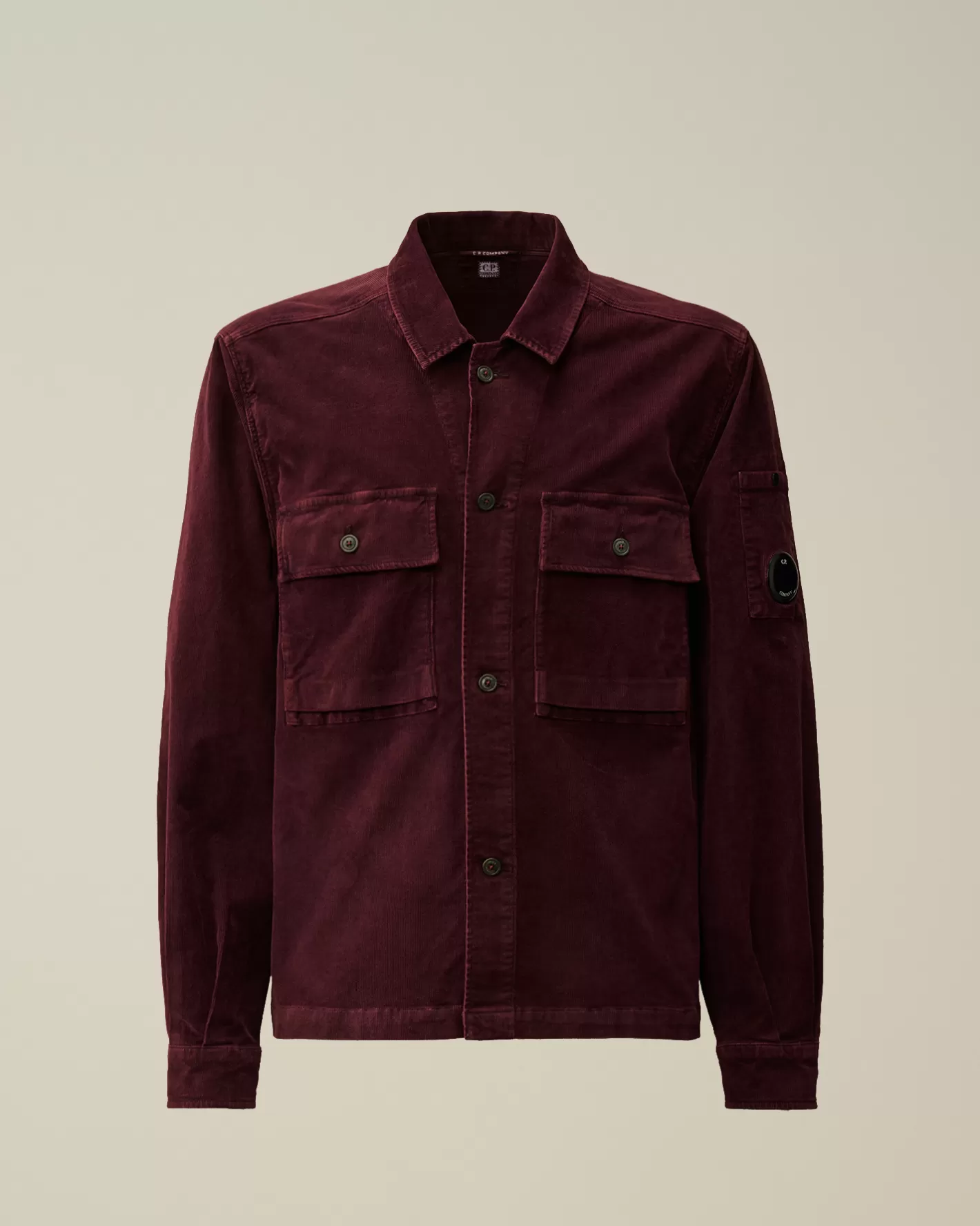 C.P. Company Overshirt^Corduroy Buttoned Utility Overshirt Potent Purple