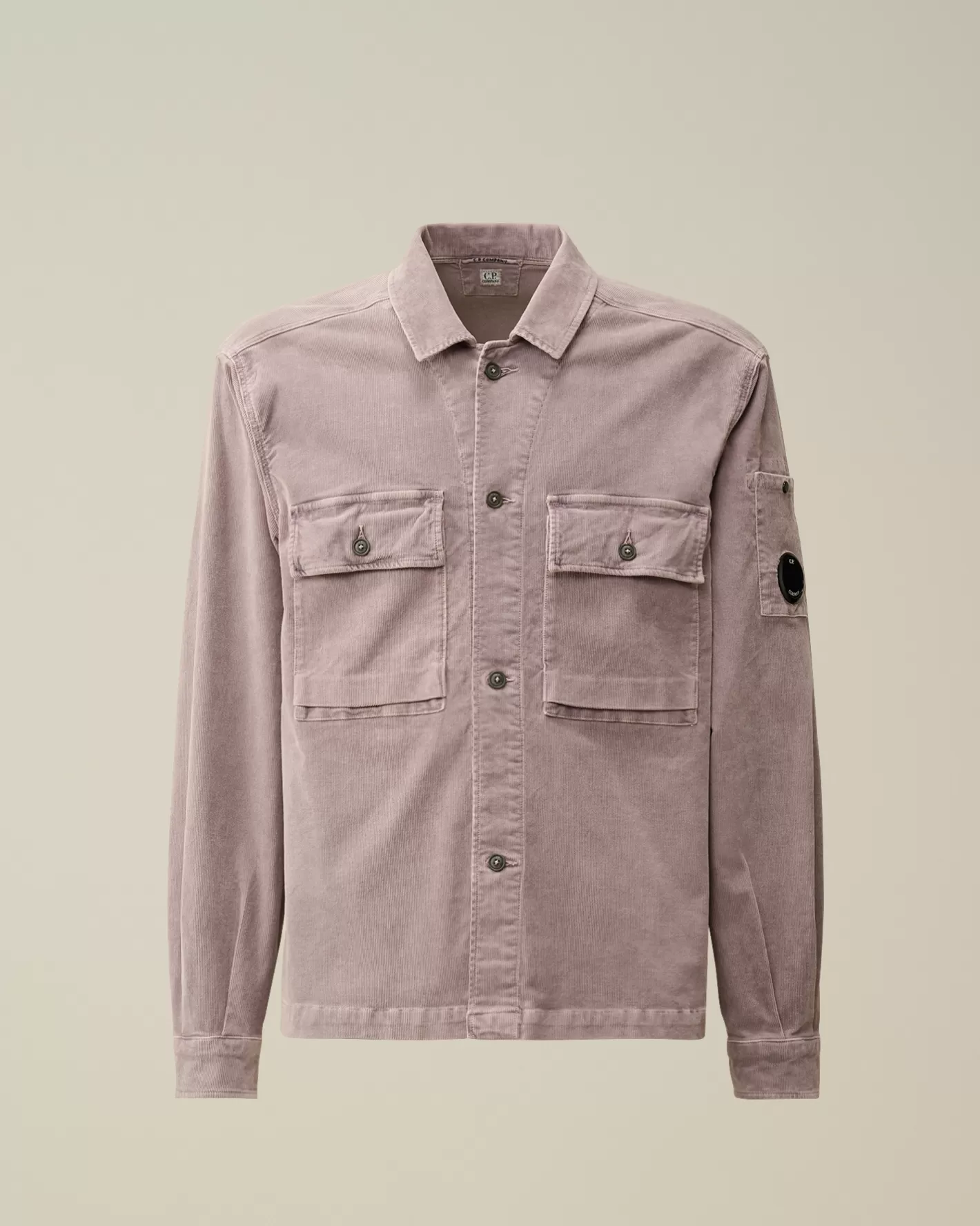 C.P. Company Overshirt^Corduroy Buttoned Utility Overshirt Purple Dove