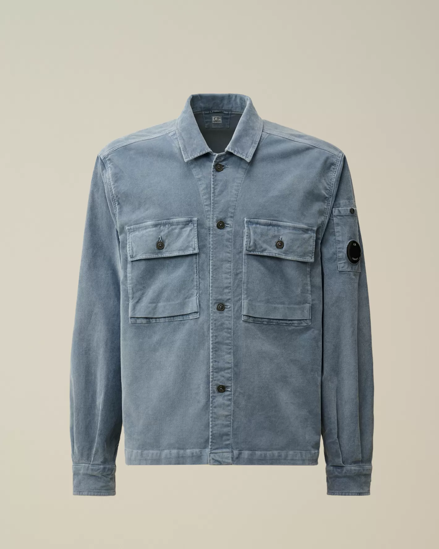 C.P. Company Overshirt^Corduroy Buttoned Utility Overshirt Flint Stone – Blue