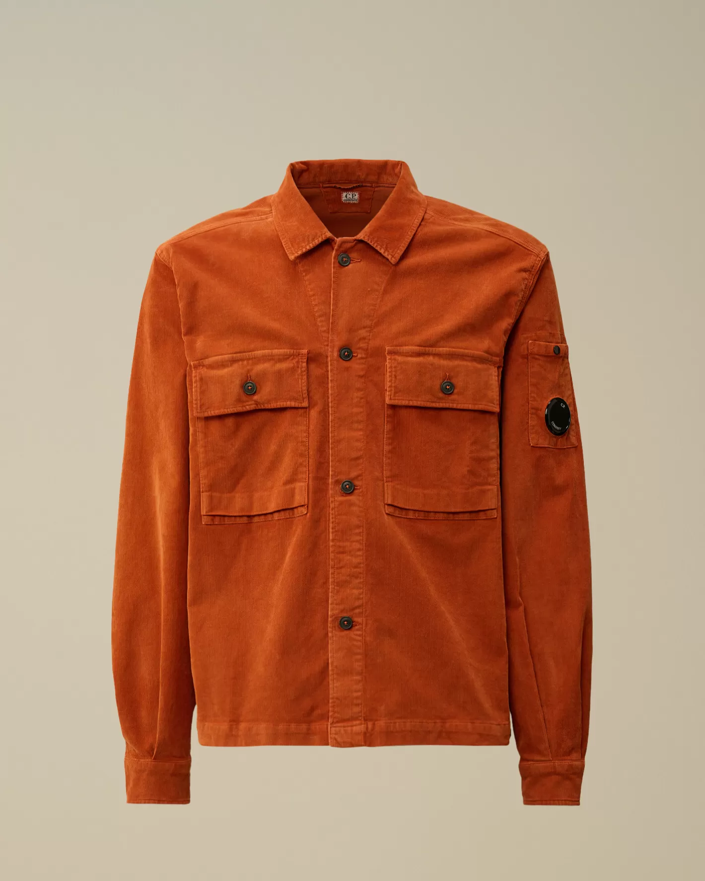 C.P. Company Overshirt^Corduroy Buttoned Utility Overshirt Bombay Brown