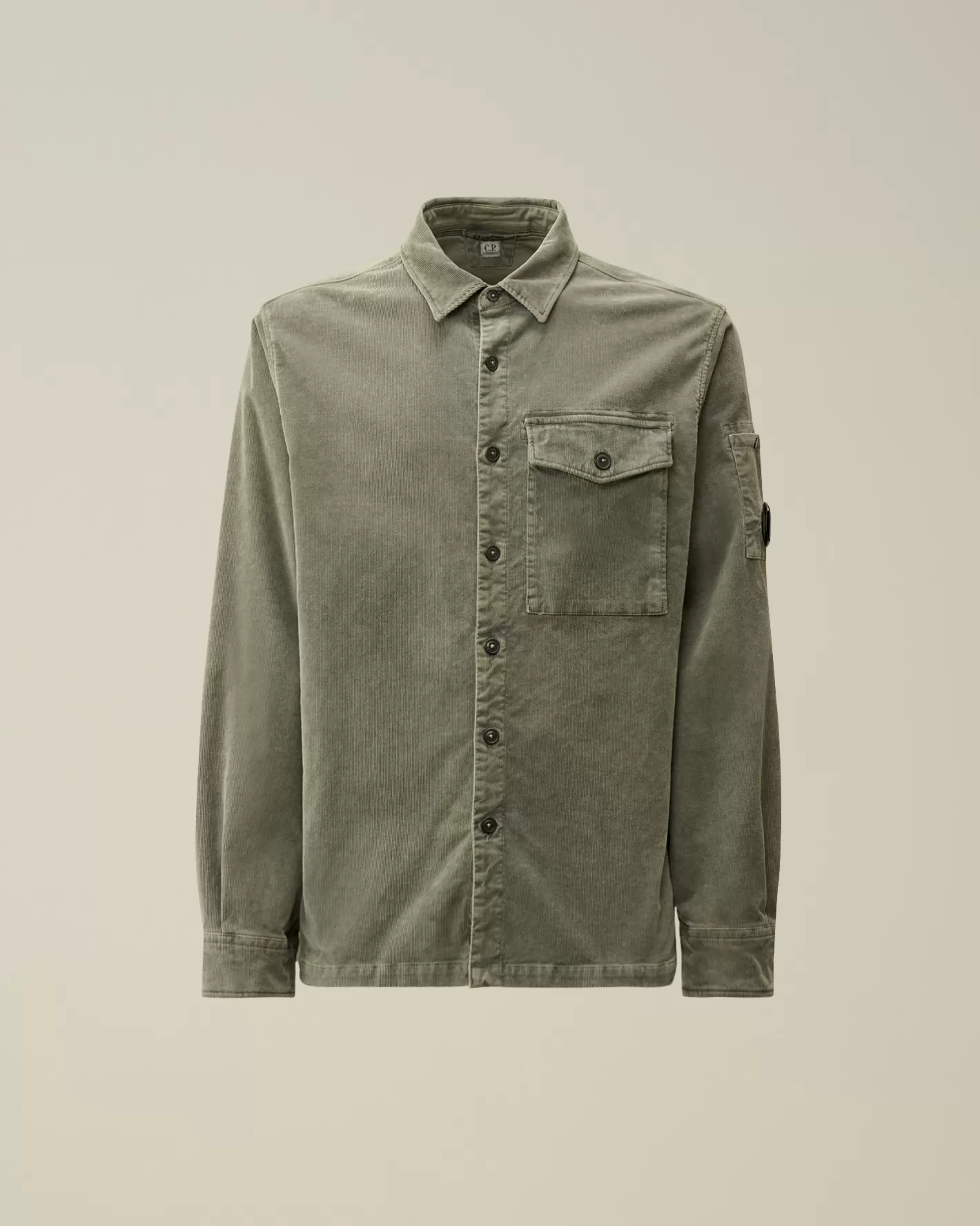 C.P. Company Shirt^Corduroy Lens Buttoned Shirt Grape Leaf – Green