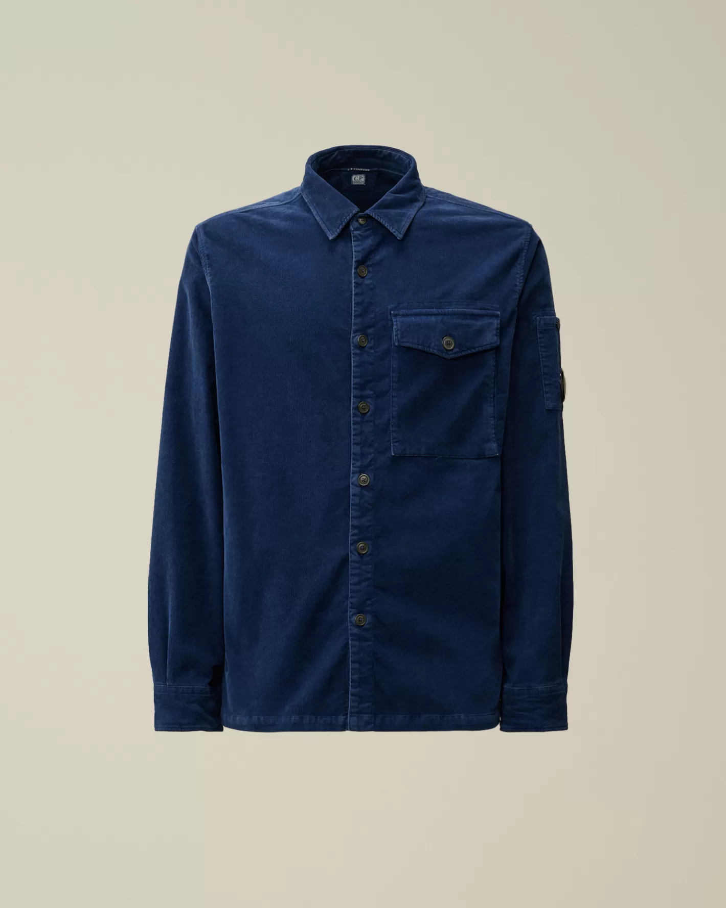 C.P. Company Shirt^Corduroy Lens Buttoned Shirt Estate Blue