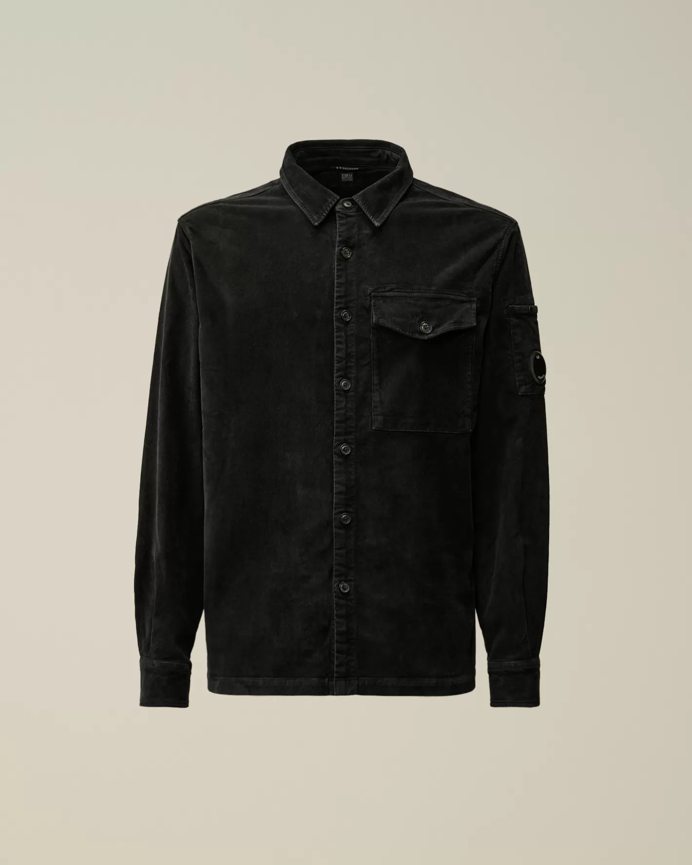 C.P. Company Shirt^Corduroy Lens Buttoned Shirt Black