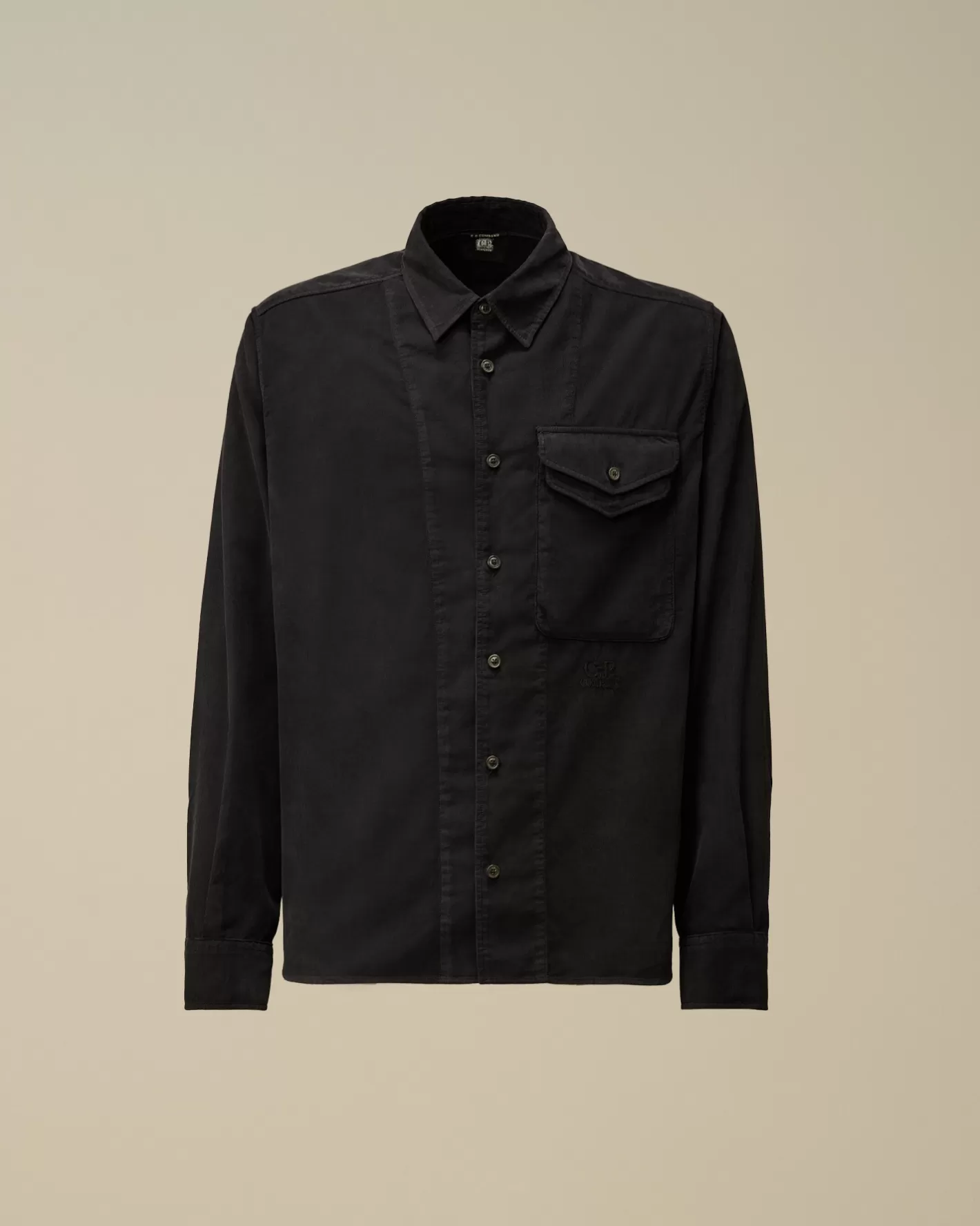 C.P. Company Shirt^Corduroy Single Pocket Shirt Total Eclipse – Blue