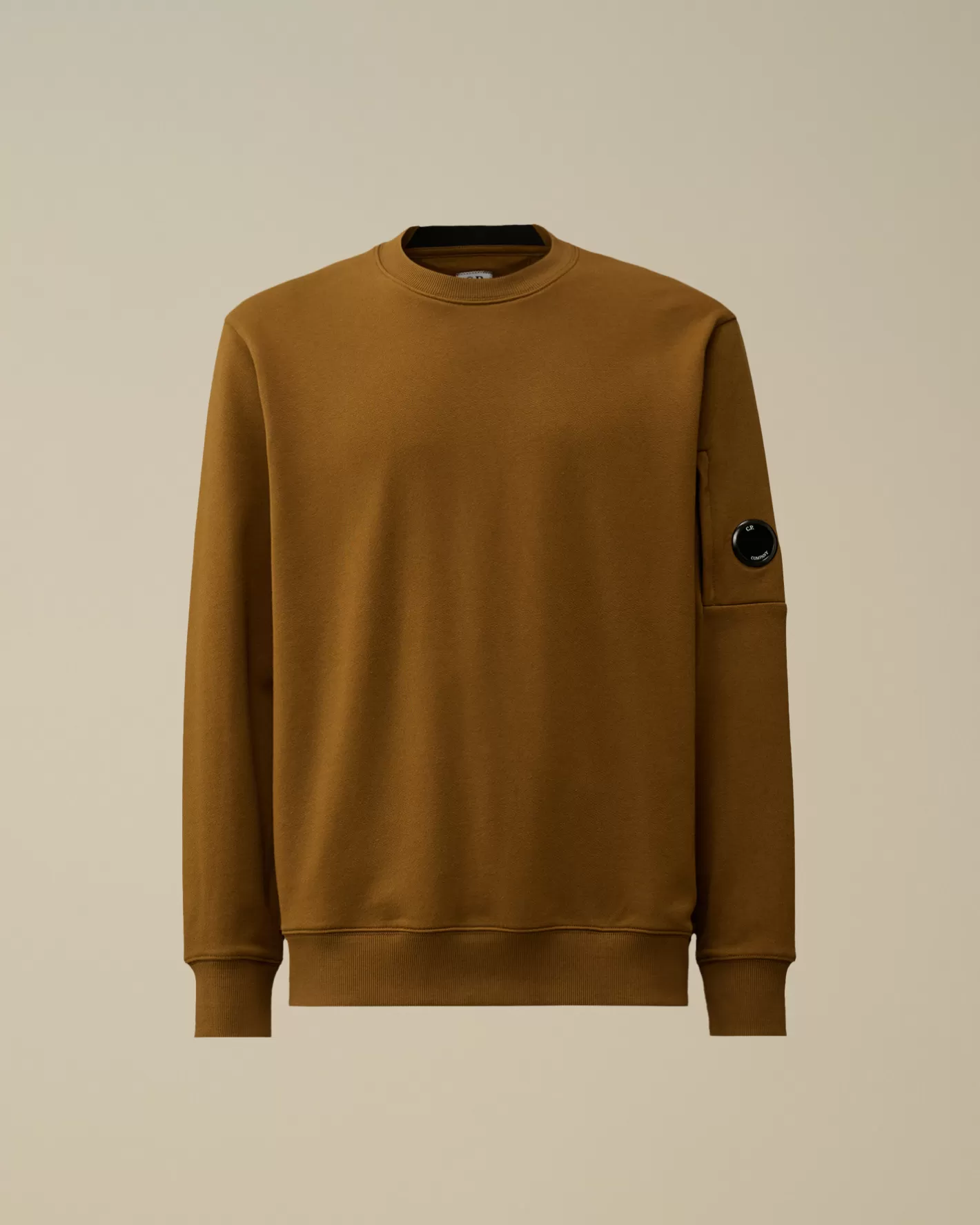 C.P. Company Sweatshirts^Diagonal Raised Fleece Crew Neck Lens Sweatshirt Toffee – Beige