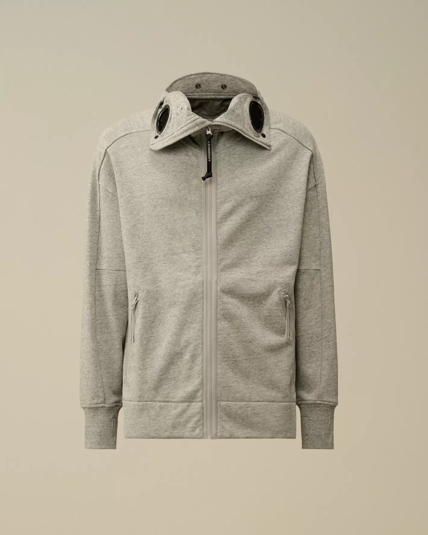 C.P. Company Sweatshirts^Diagonal Raised Fleece Explorer Zipped Hooded Sweatshirt Greystone Melange