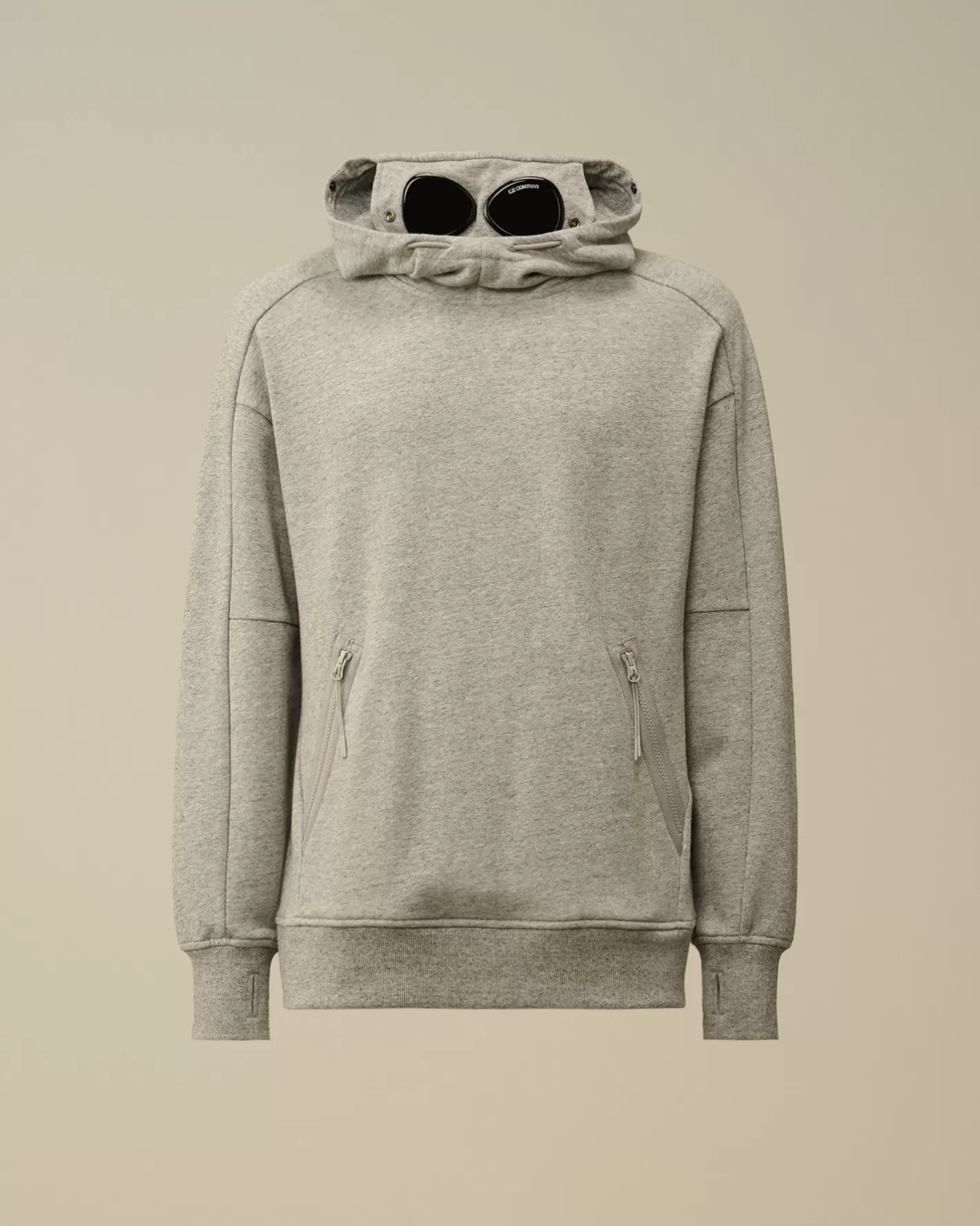 C.P. Company Sweatshirts^Diagonal Raised Fleece Goggle Hooded Sweatshirt Greystone Melange