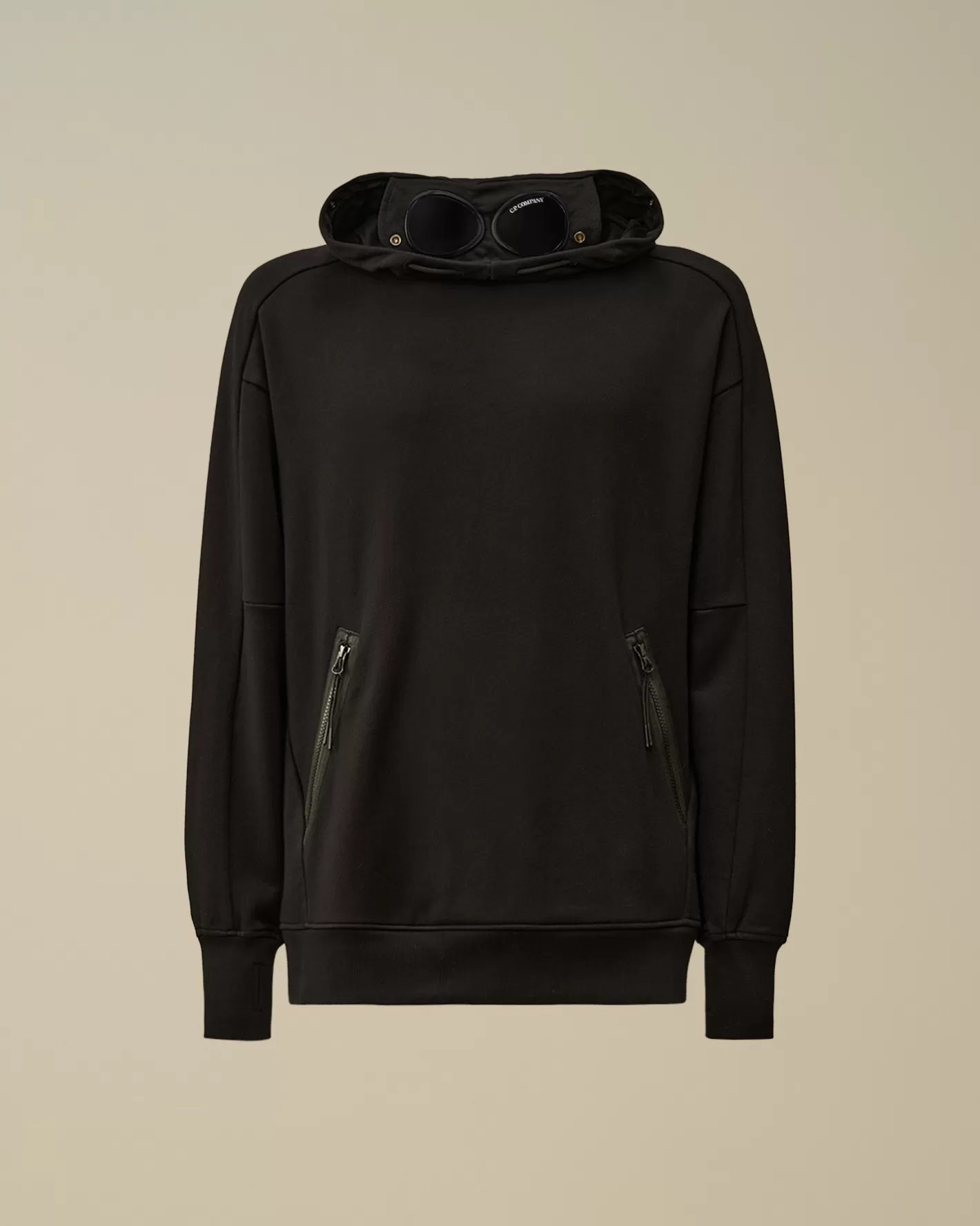 C.P. Company Sweatshirts^Diagonal Raised Fleece Goggle Hooded Sweatshirt Black