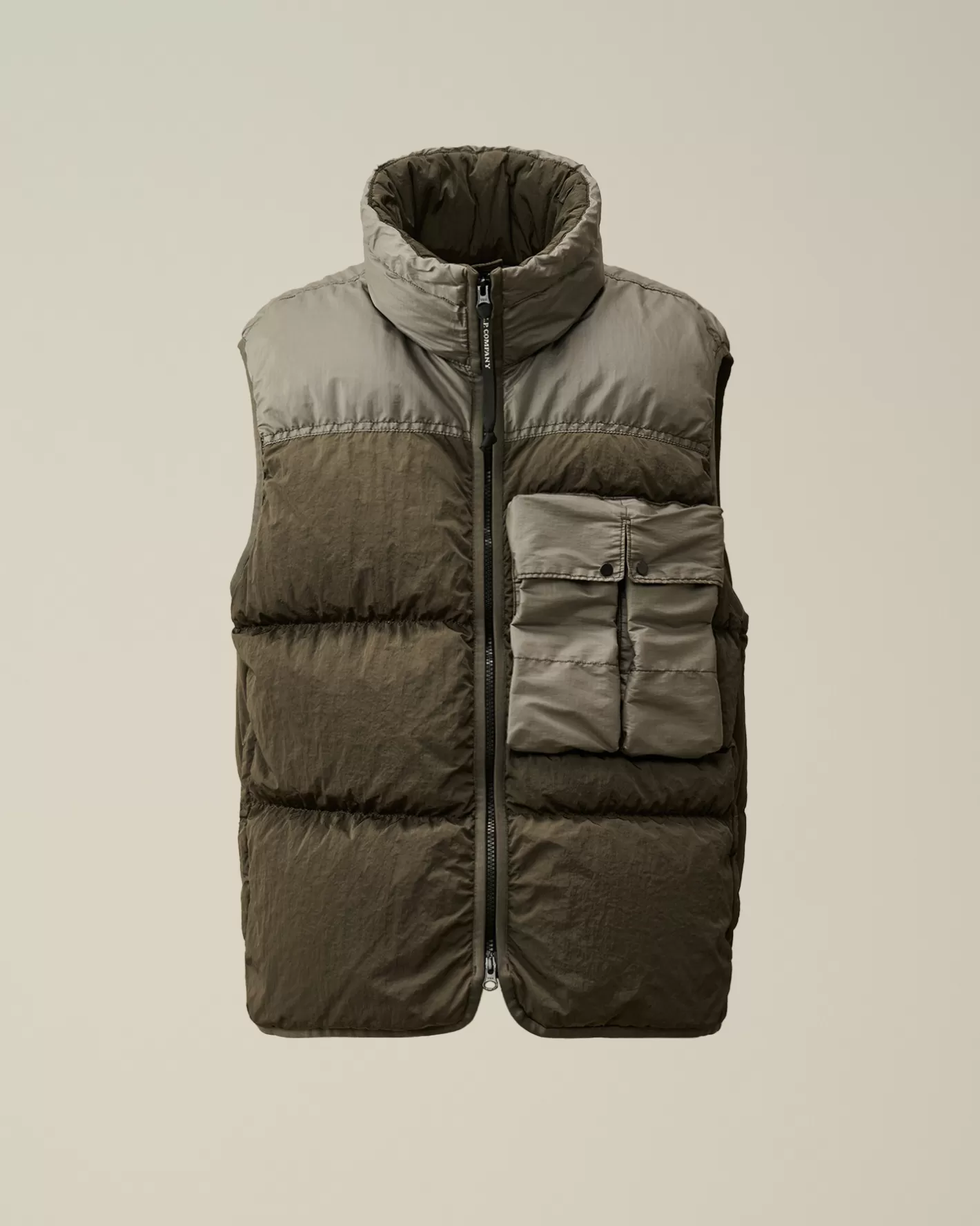 C.P. Company Jacket & Coats^Eco Chrome-R Mixed Down Vest Grape Leaf – Green