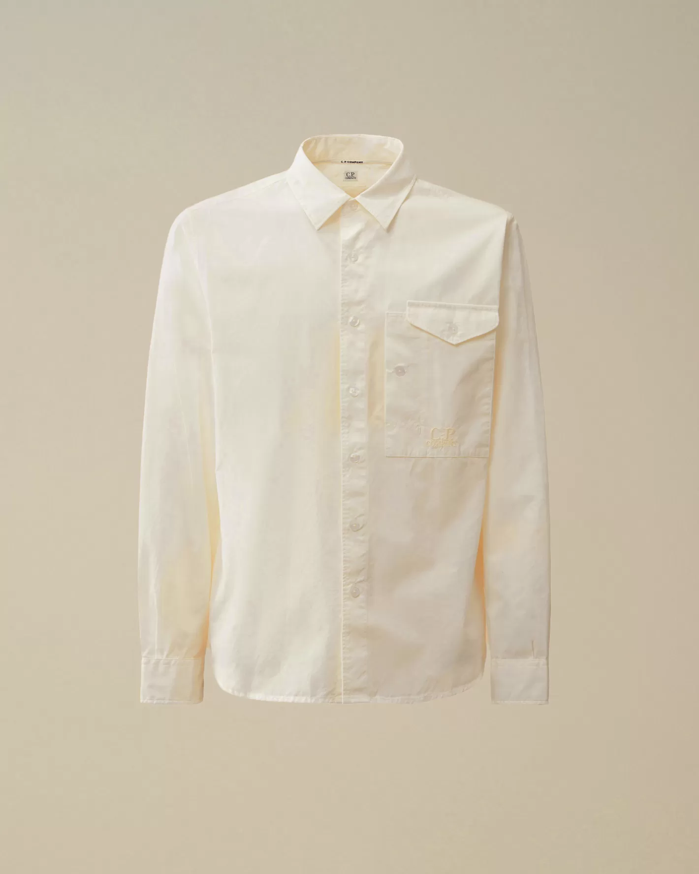 C.P. Company Shirt^Emerized Popeline Buttoned Shirt Gauze White