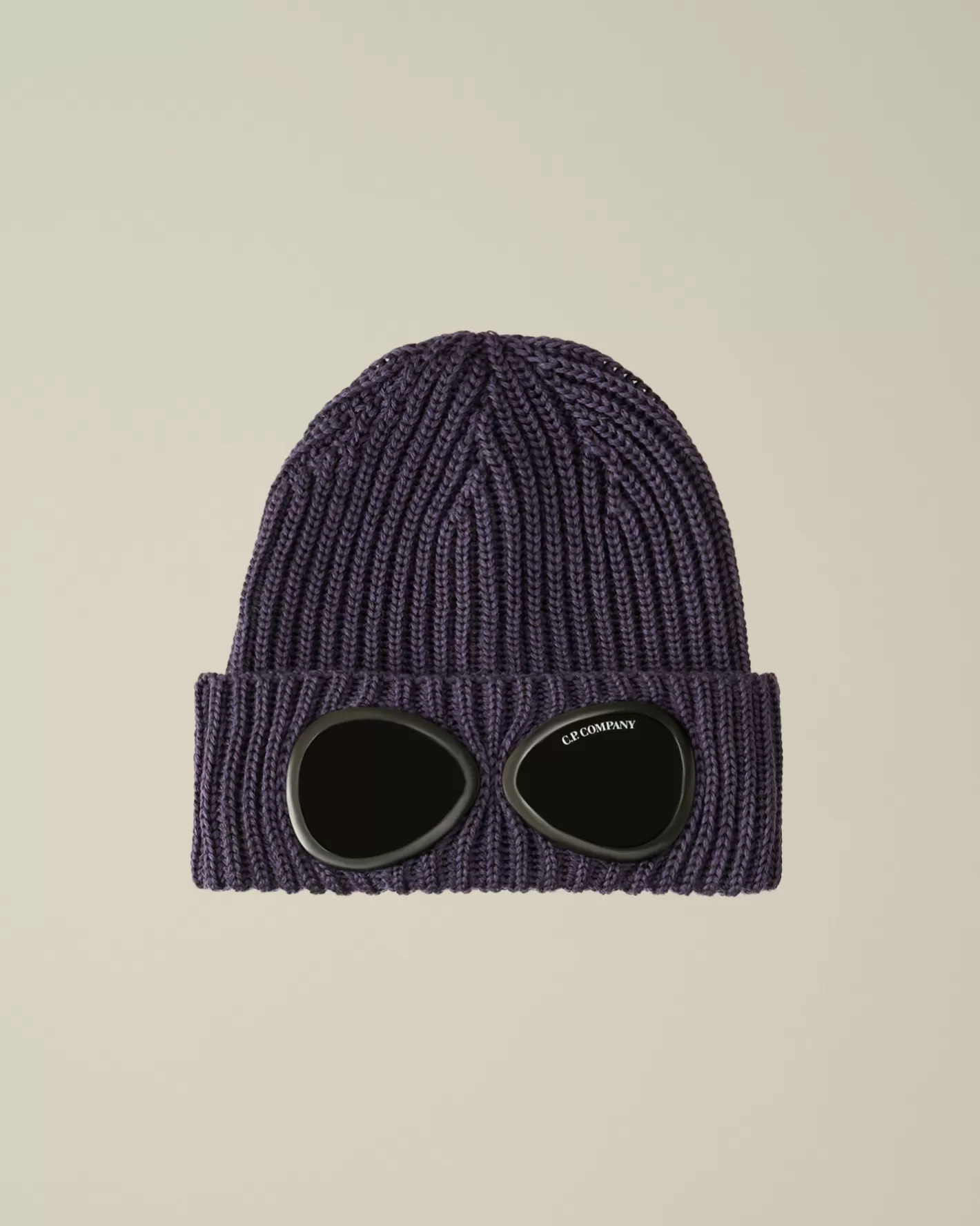 C.P. Company Hats^Extra Fine Merino Wool Goggle Beanie Nightshade – Purple