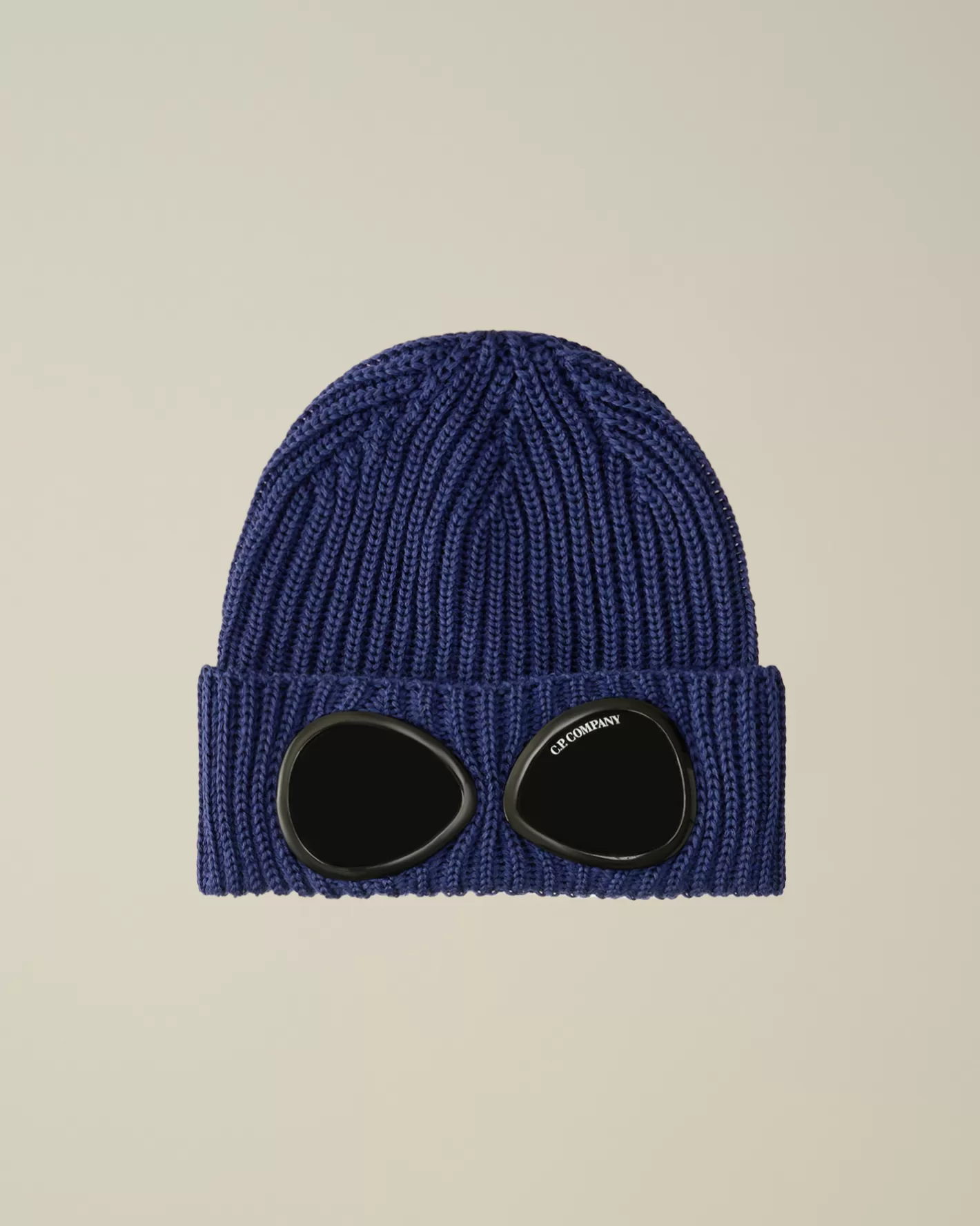 C.P. Company Hats^Extra Fine Merino Wool Goggle Beanie Estate Blue