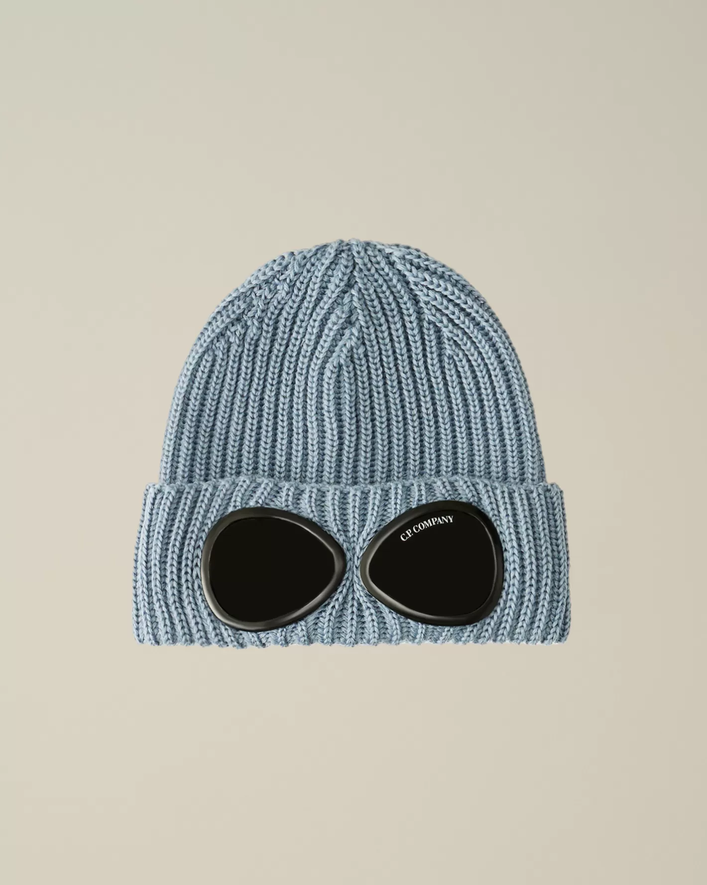 C.P. Company Hats^Extra Fine Merino Wool Goggle Beanie Flint Stone – Blue