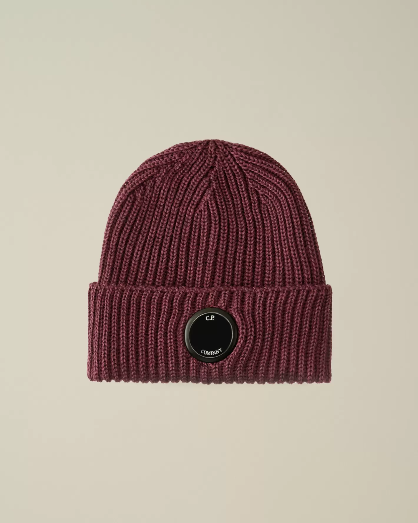 C.P. Company Hats^Extra Fine Merino Wool Lens Beanie Potent Purple