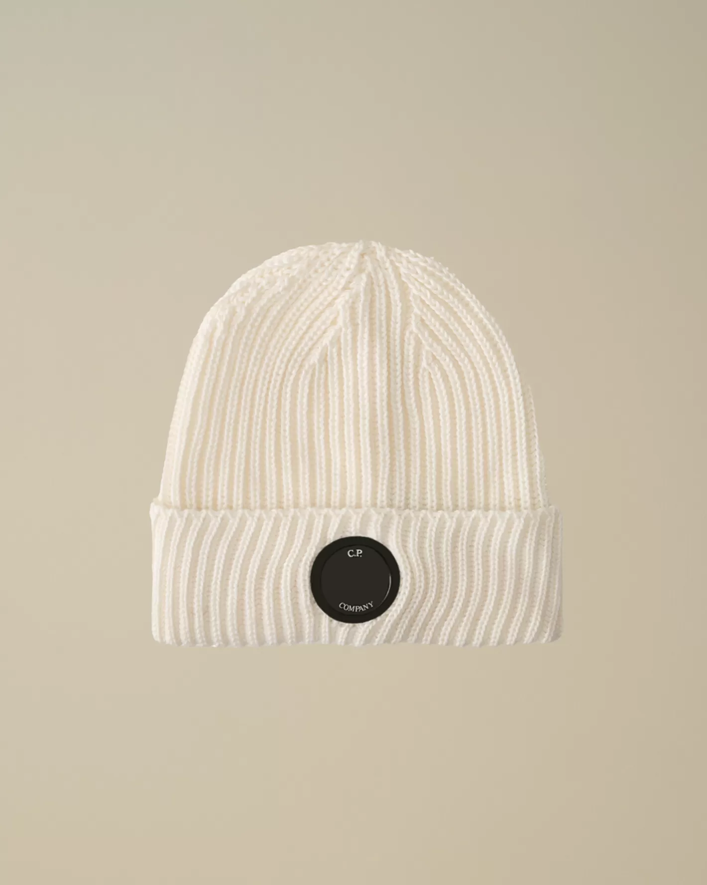 C.P. Company Hats^Extra Fine Merino Wool Lens Beanie Gauze White