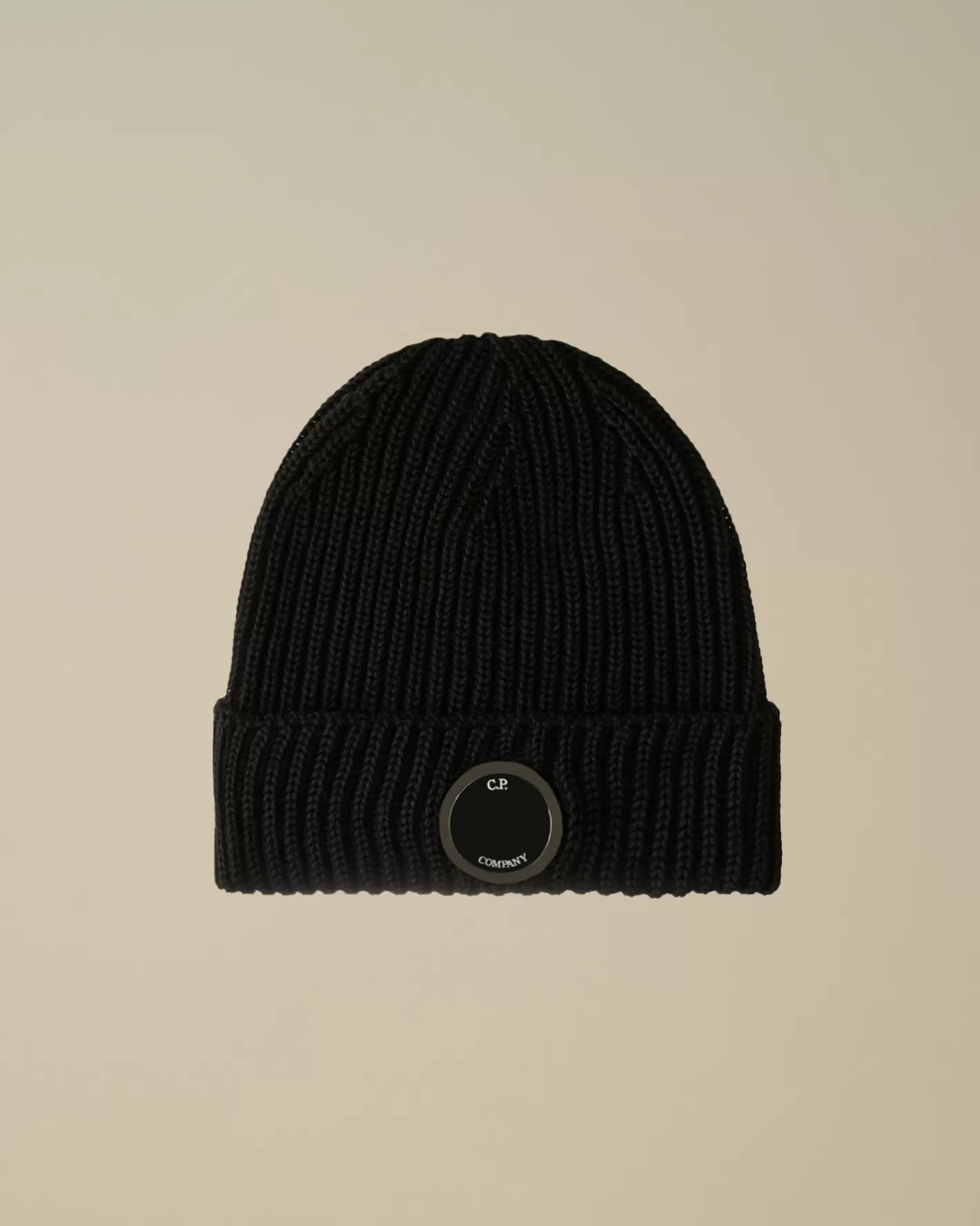 C.P. Company Hats^Extra Fine Merino Wool Lens Beanie Black