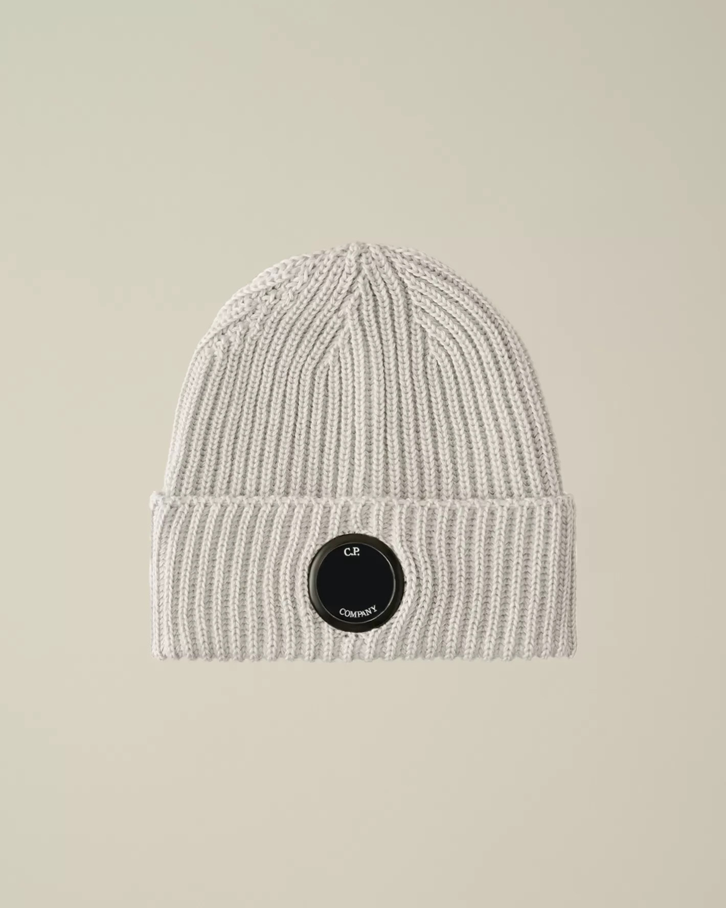 C.P. Company Hats^Extra Fine Merino Wool Lens Beanie Moon Melange – Grey