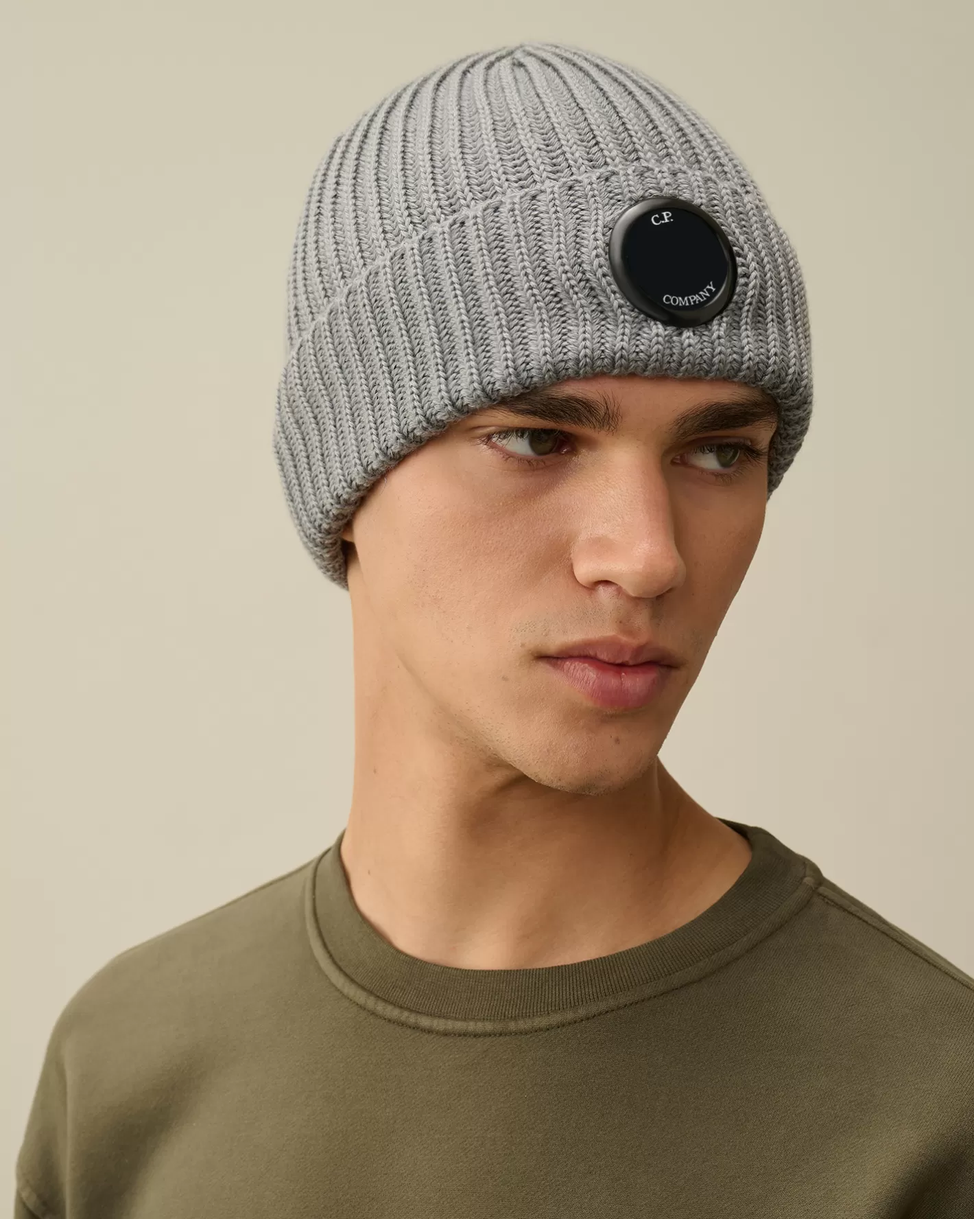 C.P. Company Hats^Extra Fine Merino Wool Lens Beanie Griffin Grey