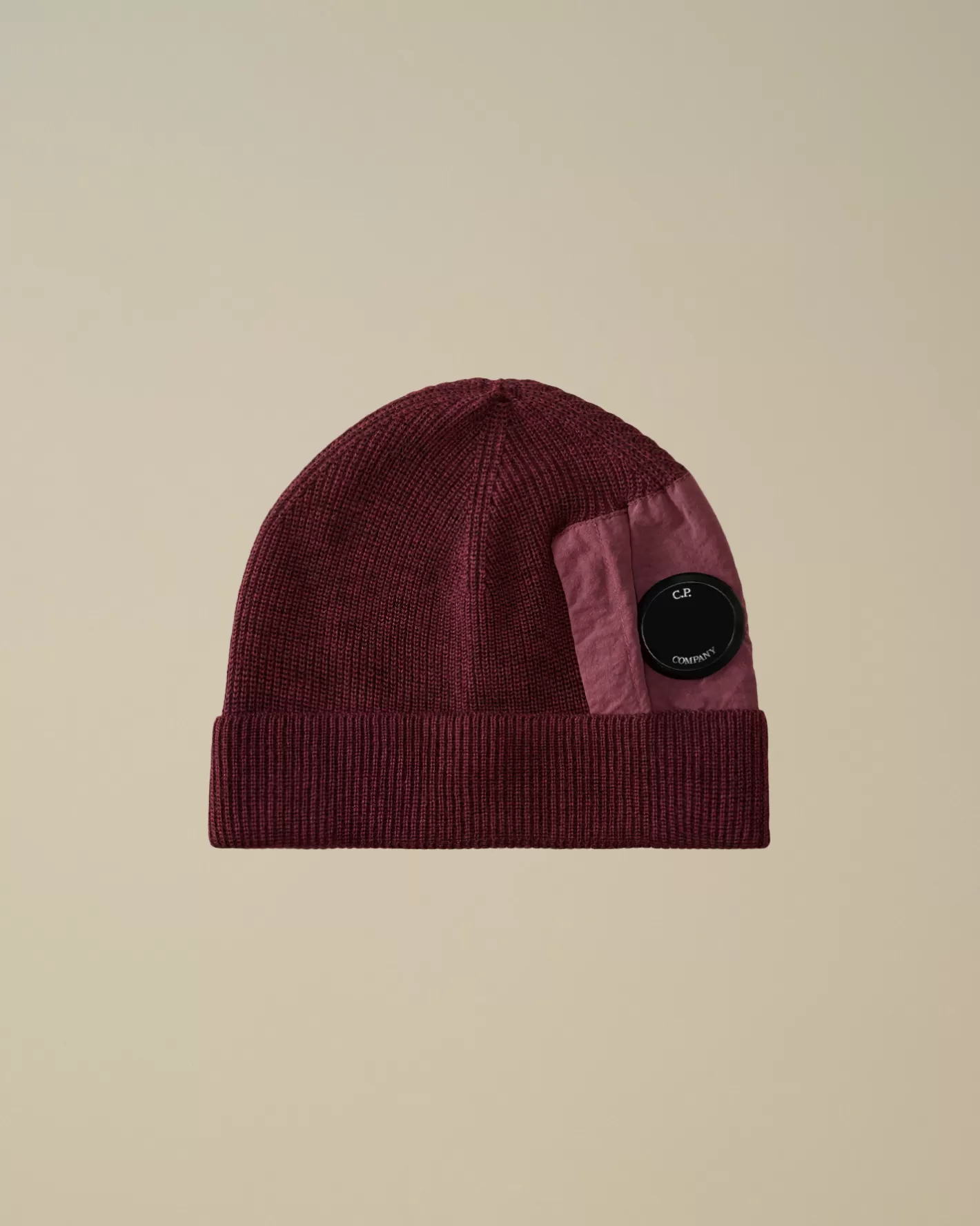 C.P. Company Hats^Extrafine Merino Wool Lens Beanie Potent Purple