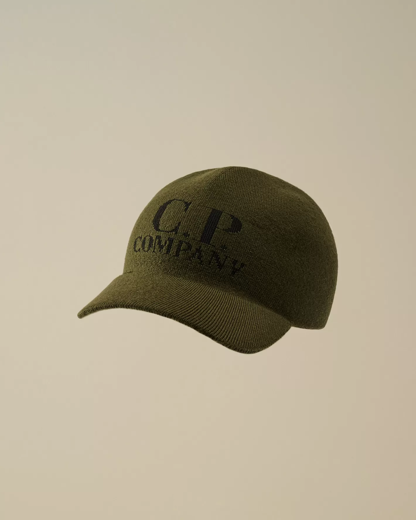 C.P. Company Hats^Extrafine Merino Wool Logo Cap Ivy Green