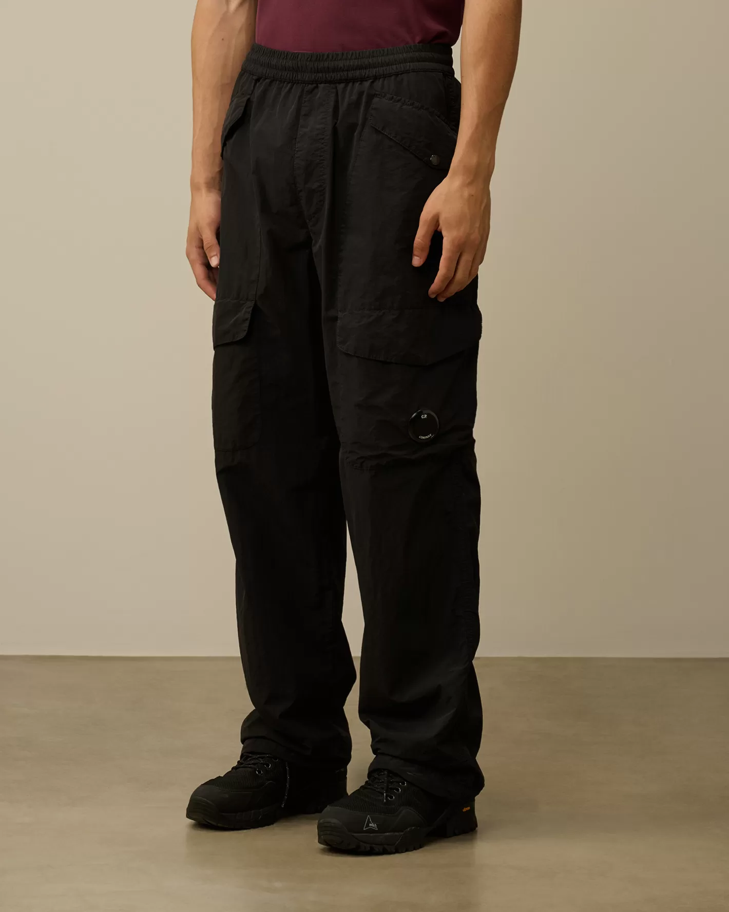 C.P. Company Trousers^Flatt Nylon Loose Utility Pants Black