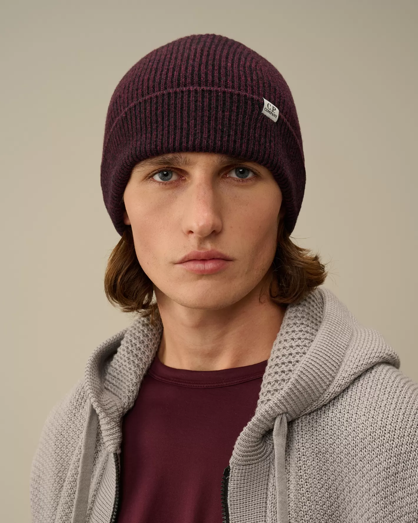 C.P. Company Hats^Fleece Knit Beanie Potent Purple