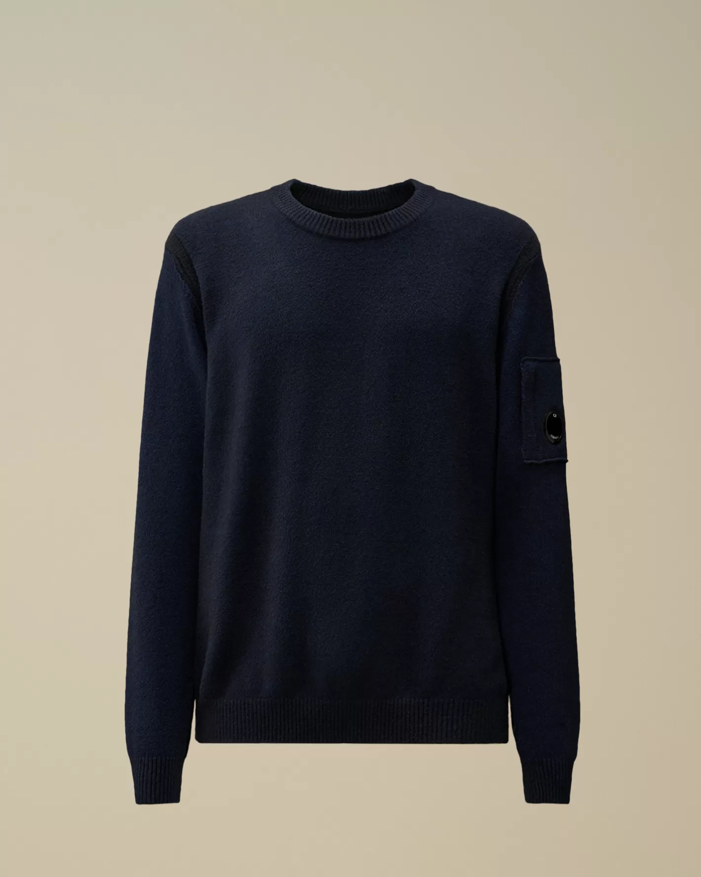 C.P. Company Jumpers^Fleece Knit Crewneck Vanisé Lens Knit Estate Blue