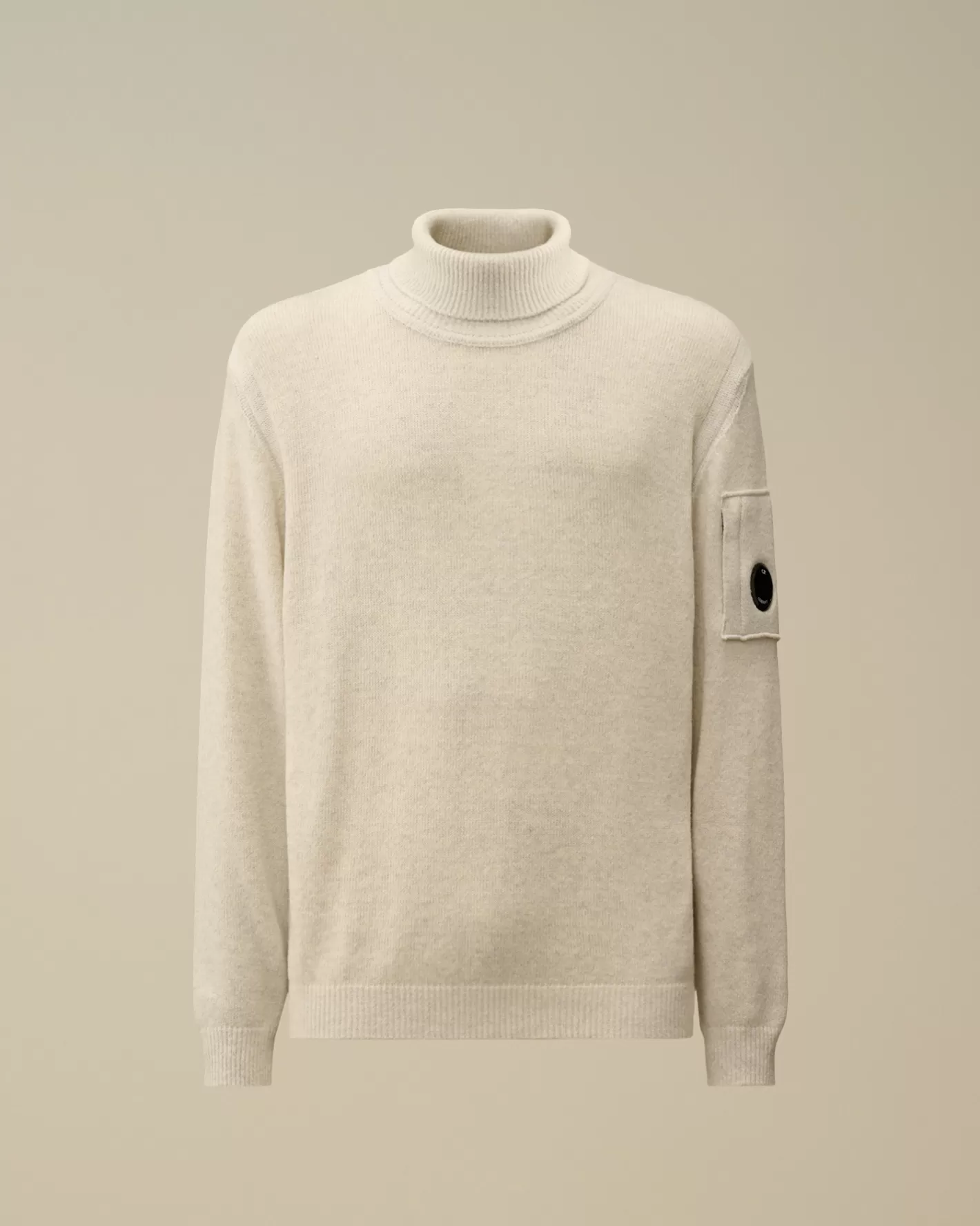 C.P. Company Jumpers^Fleece Knit Turtleneck Knit White Melange