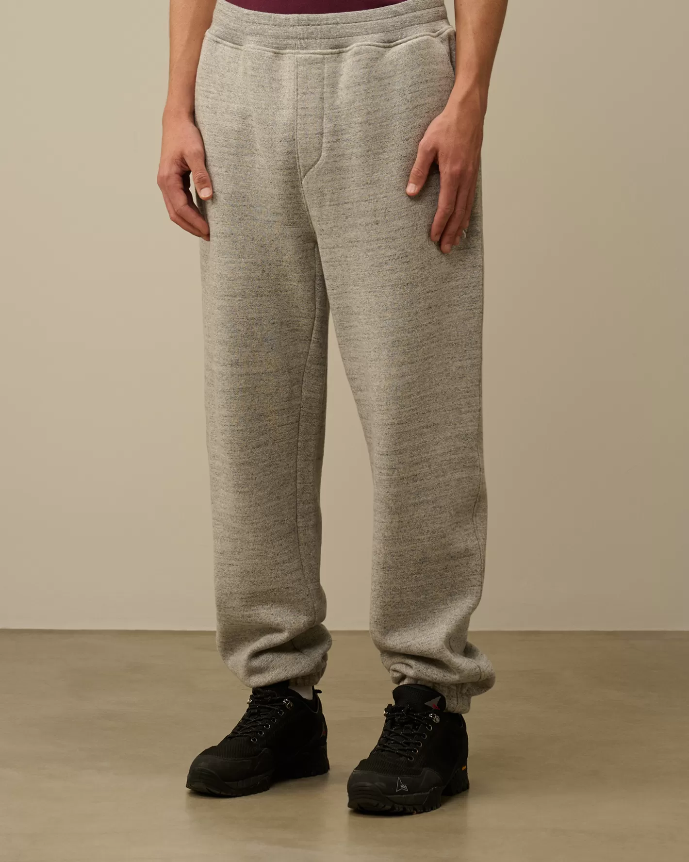 C.P. Company Tracksuits & Shorts^Japanese Mélange Fleece Logo Sweatpants Greystone Melange