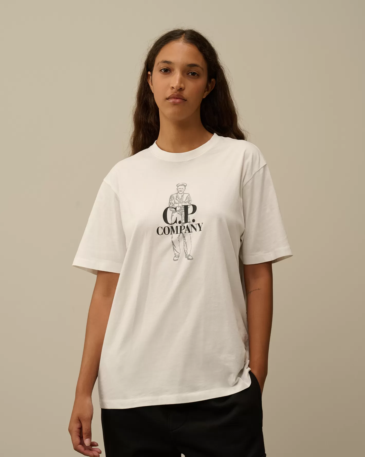 C.P. Company T-shirts & Polo^30/1 Jersey British Sailor T-Shirt Gauze White