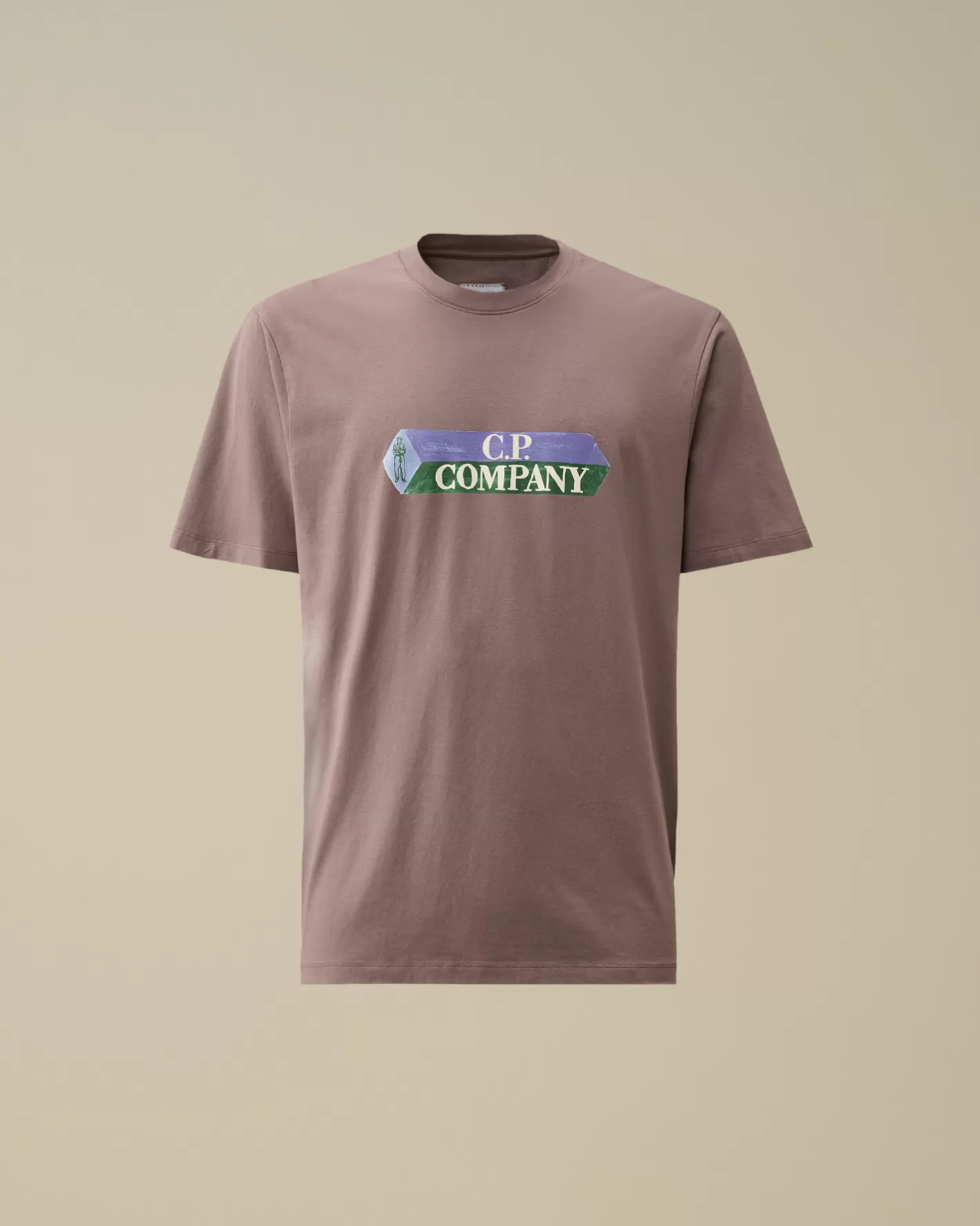 C.P. Company T-shirts & Polo^30/1 Jersey 3D Logo T-Shirt Purple Dove