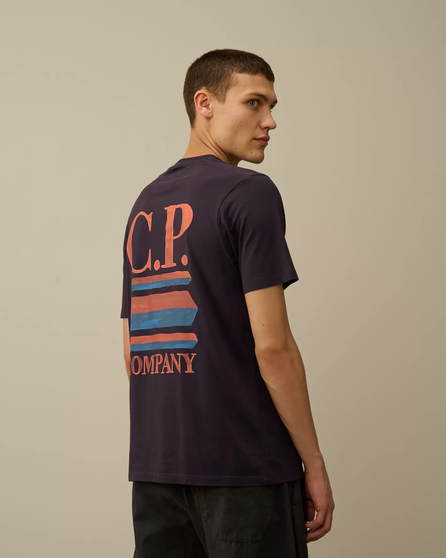 C.P. Company T-shirts & Polo^30/1 Jersey Logo Graphics T-Shirt Nightshade – Purple