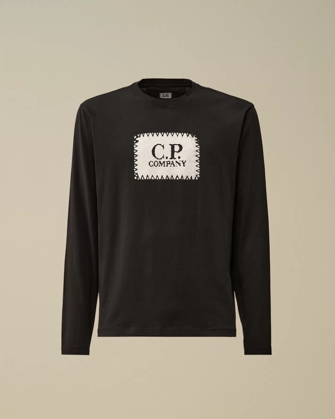 C.P. Company T-shirts & Polo^30/1 Jersey Logo Label Longsleeve T-Shirt Black