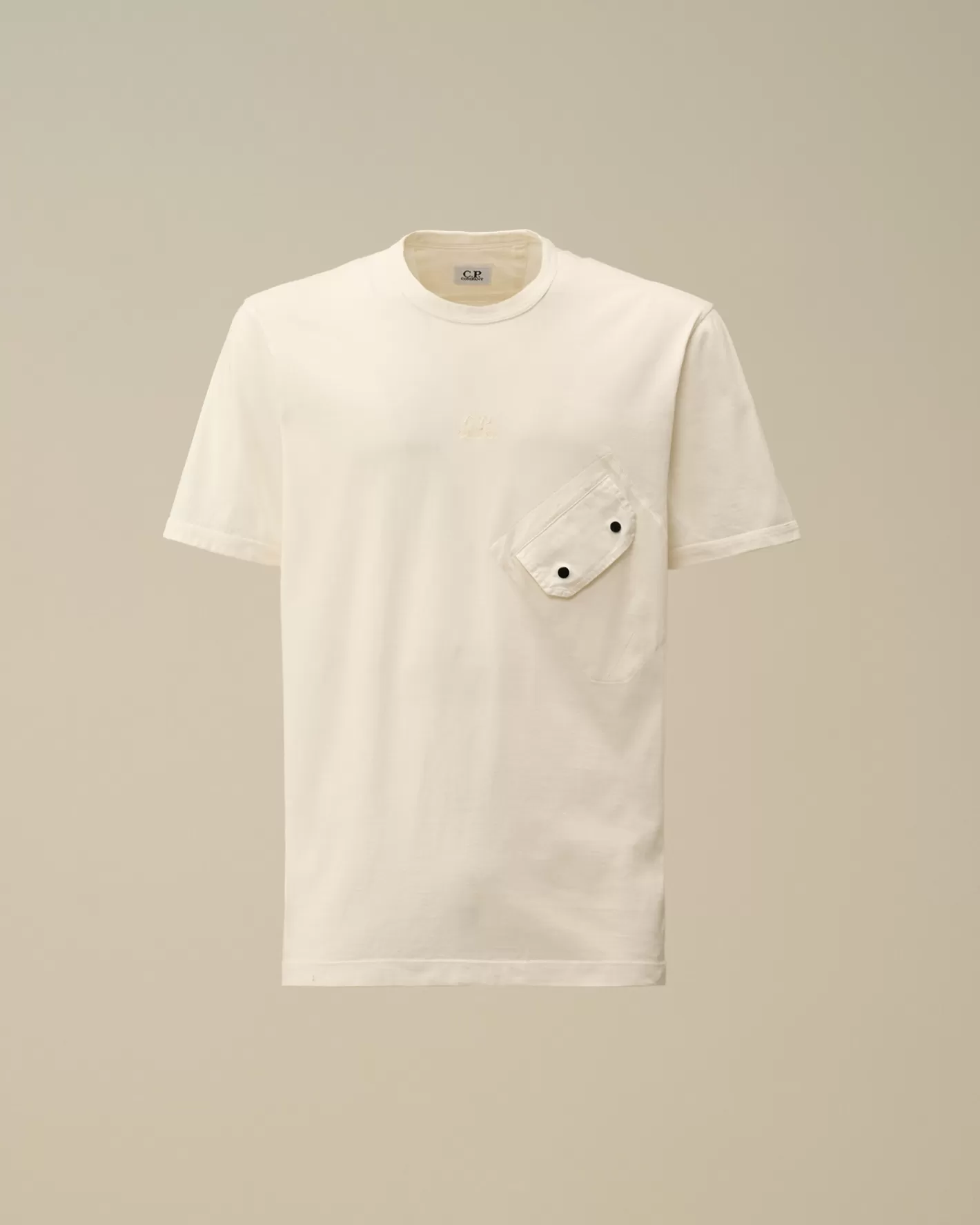 C.P. Company T-shirts & Polo^20/1 Jersey Mixed Logo T-Shirt Gauze White