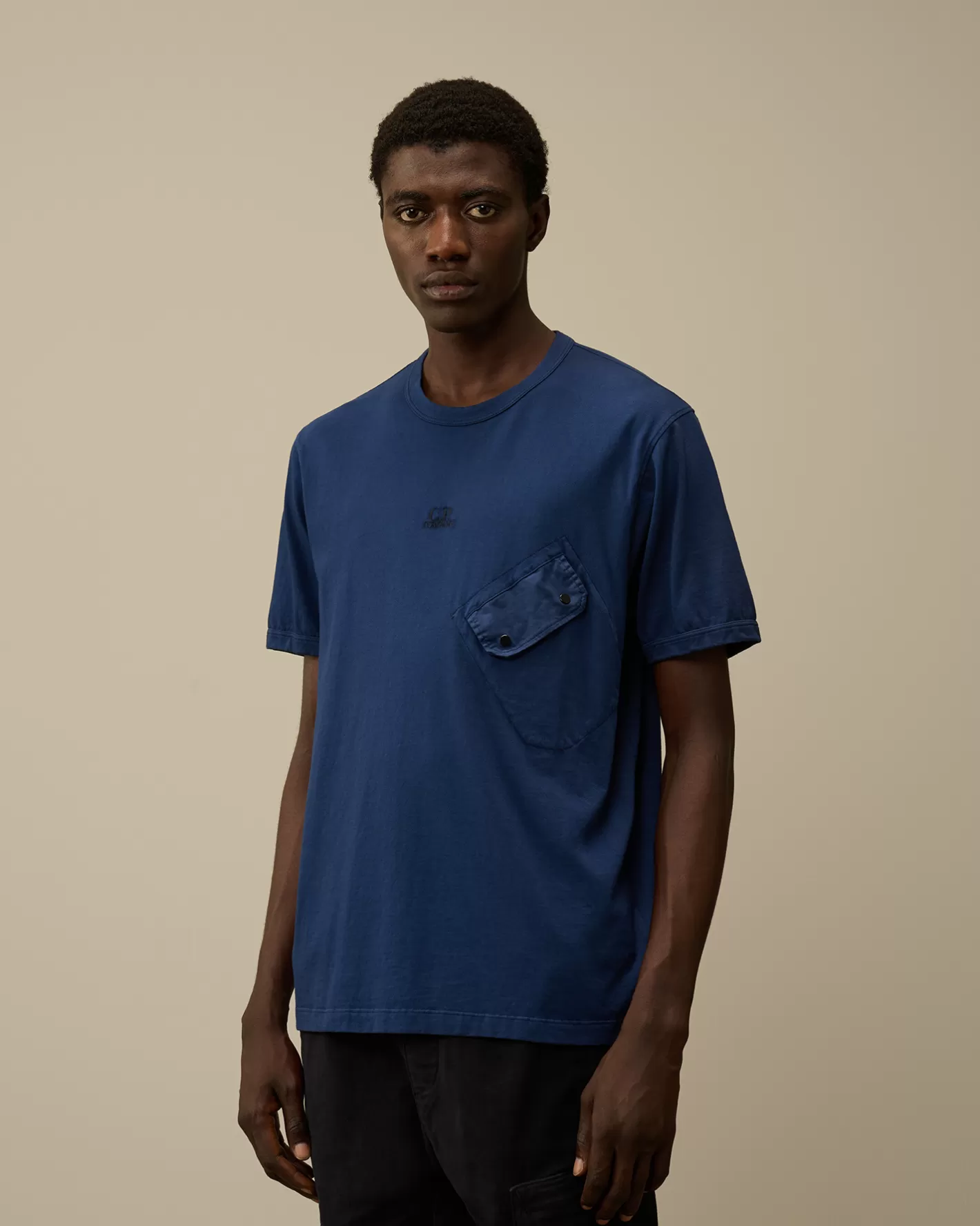 C.P. Company T-shirts & Polo^20/1 Jersey Mixed Logo T-Shirt Estate Blue