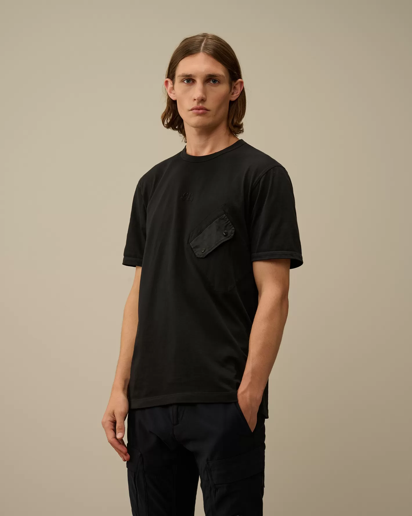 C.P. Company T-shirts & Polo^20/1 Jersey Mixed Logo T-Shirt Black