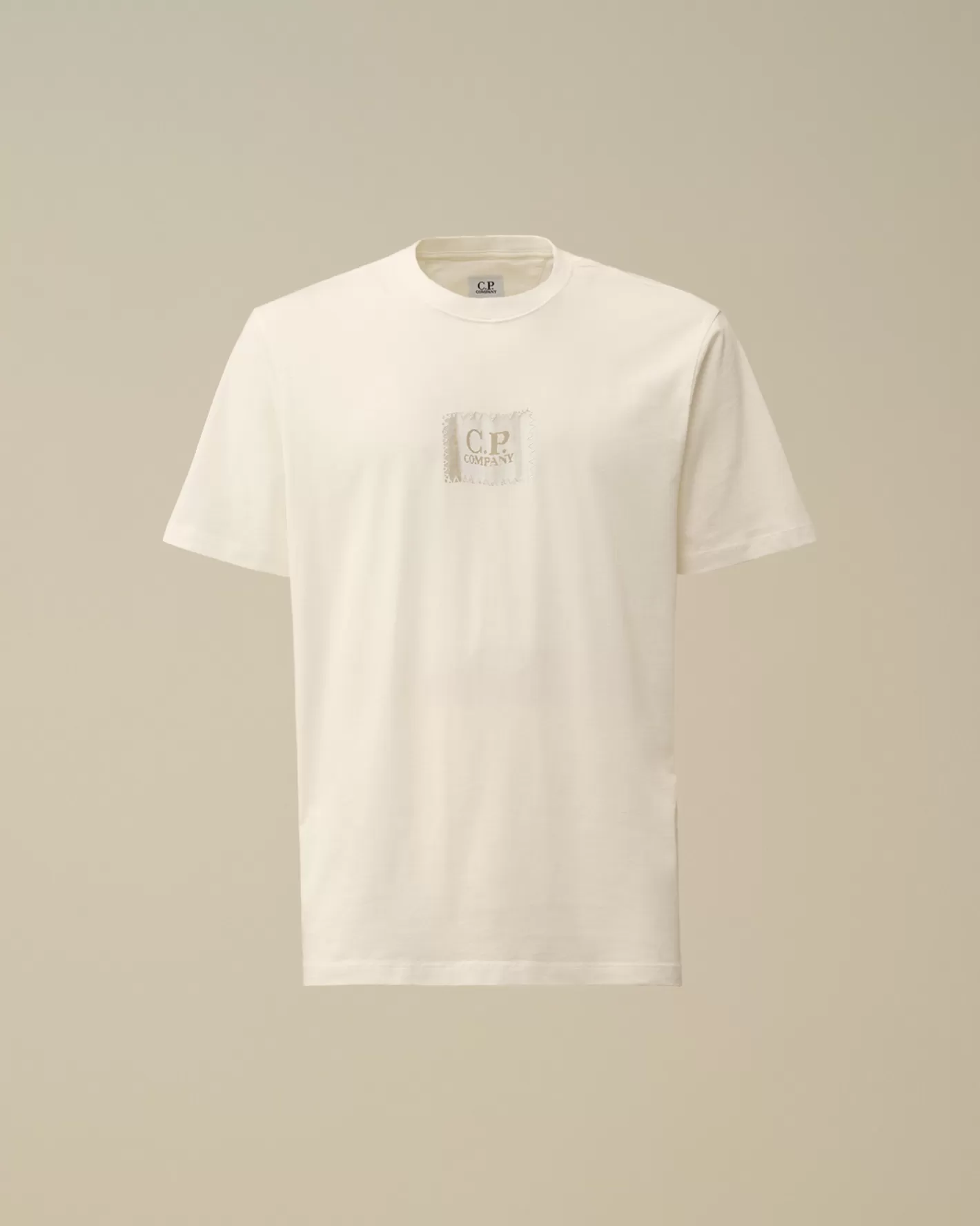 C.P. Company T-shirts & Polo^30/1 Jersey Small Logo Label T-Shirt Gauze White