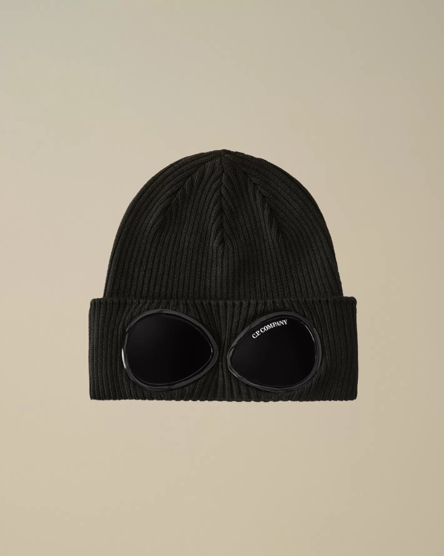 C.P. Company Clothing 10-14 | Clothing 4-8^Kids Wool Knit Goggle Beanie Black